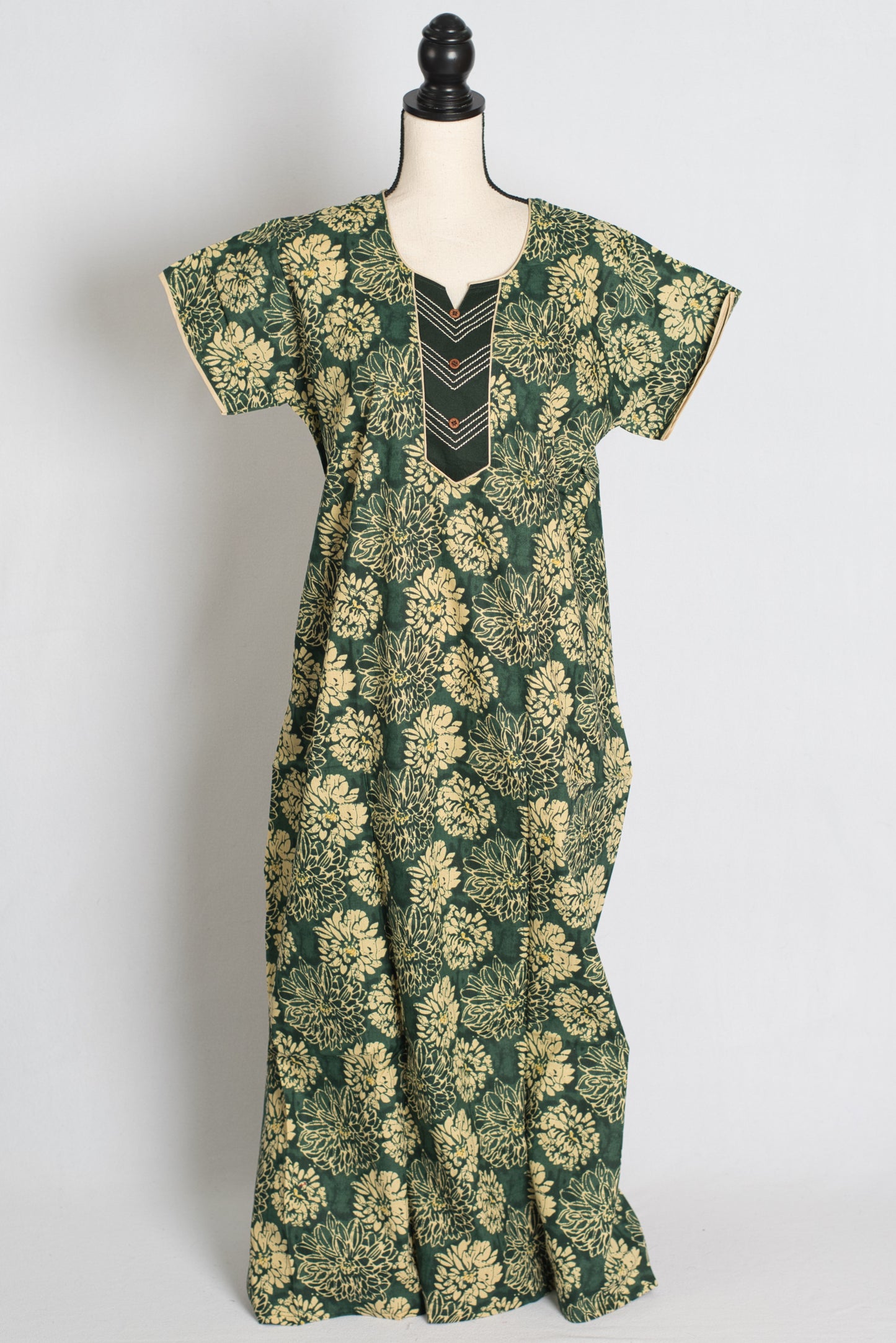 Printed Green Pure Cotton Nightwear in Regular Size image 1