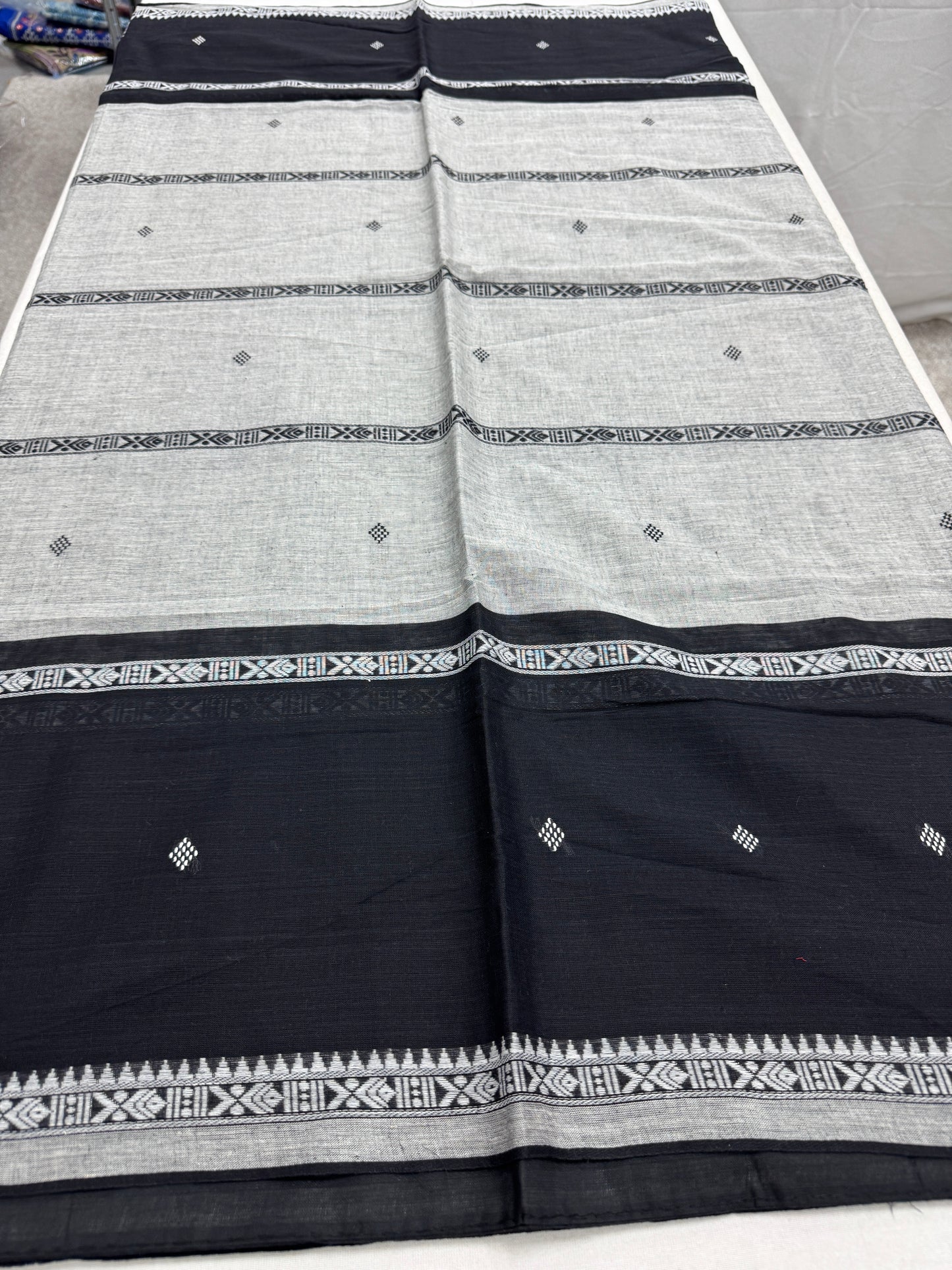 Dhumra : Dhaniakhali Bengali Soft Cotton Saree with Wide Border image 3