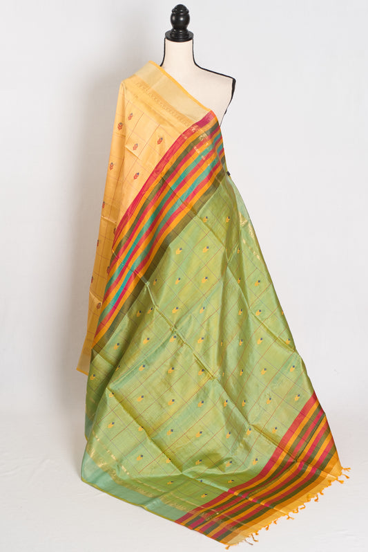 Kala: Handwoven Bishnupuri Silk Saree | Pure Bengali Silk | Soft & Elegant Drape image 1