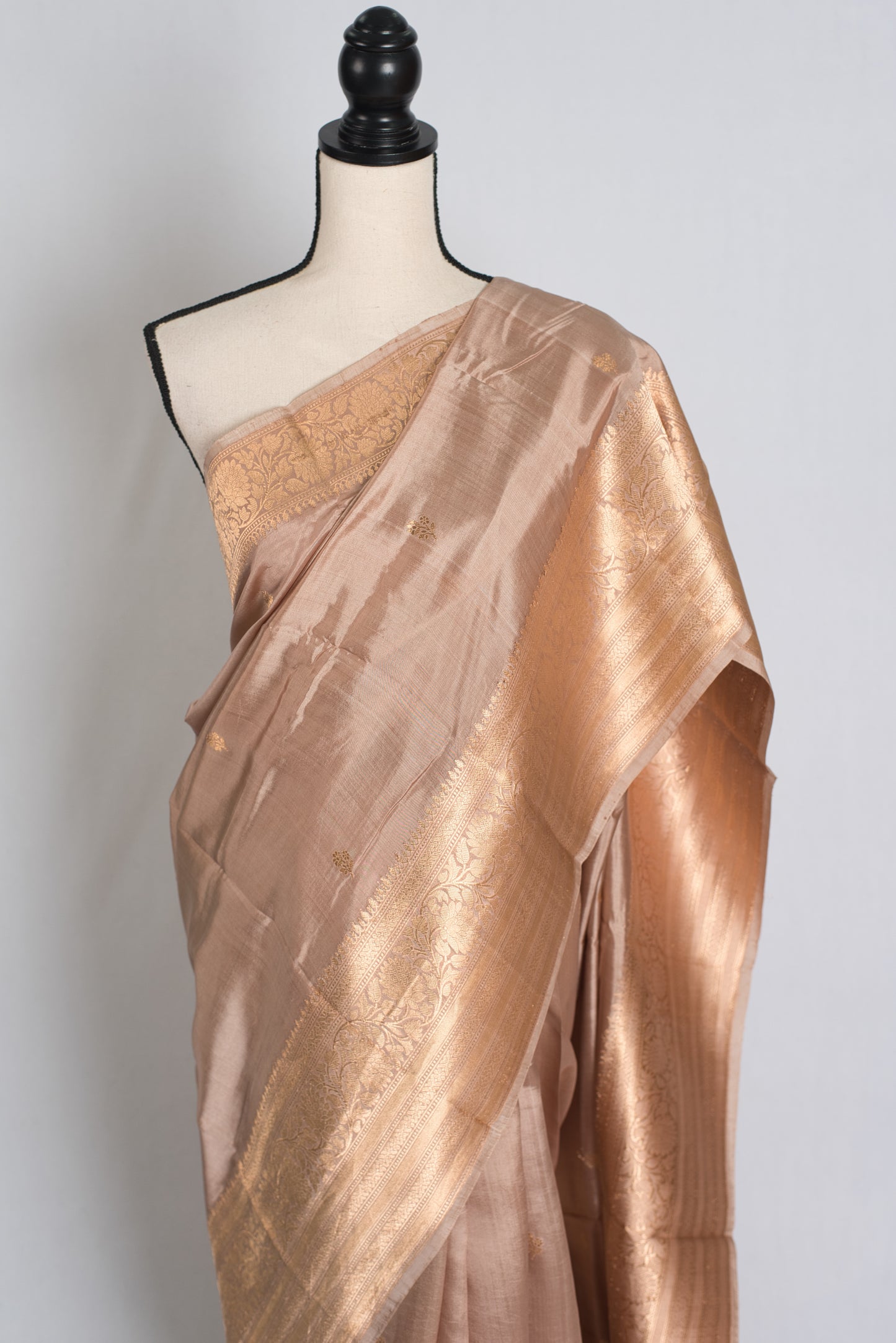 Kanakavalli : Silk Mark Certified English Brown Satin Silk Banarasi Saree image 5