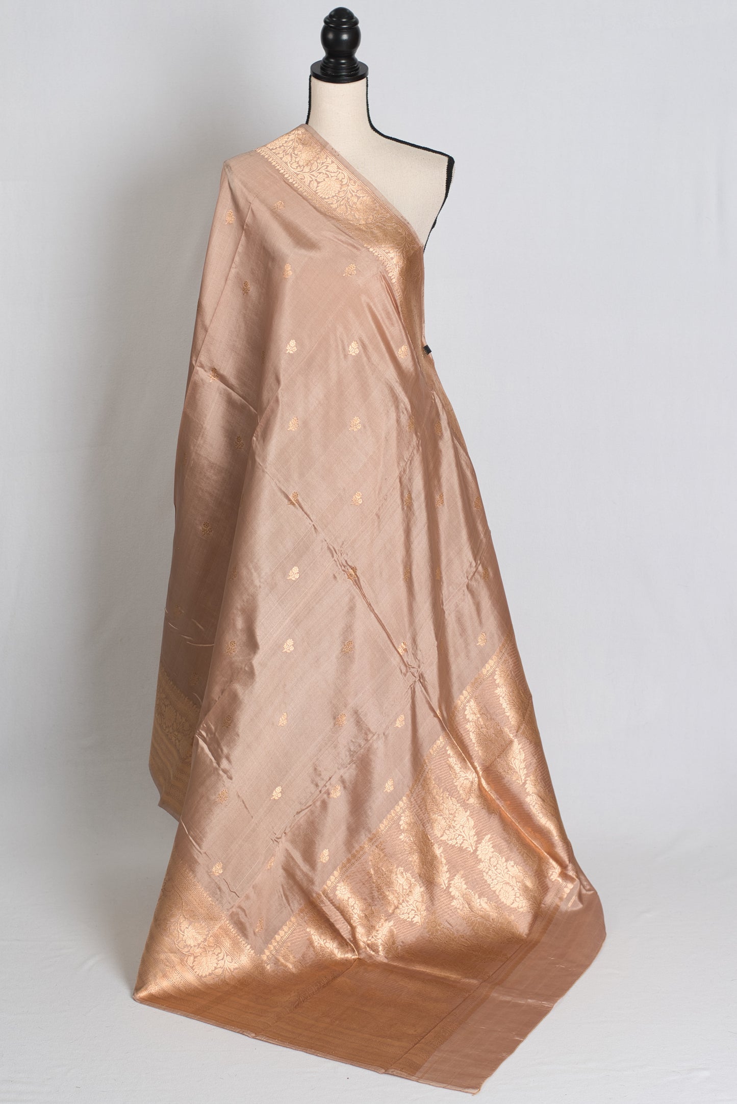 Kanakavalli : Silk Mark Certified English Brown Satin Silk Banarasi Saree image 1