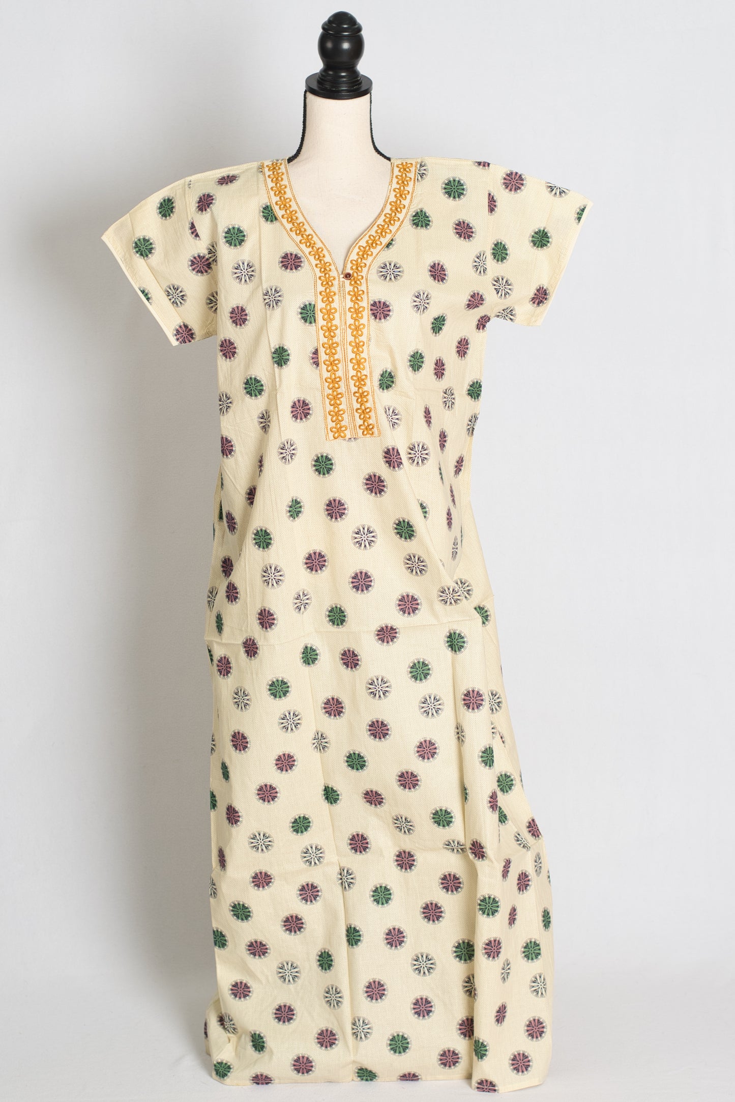 Printed Cream Pure Cotton Nightwear in Regular Size image 1
