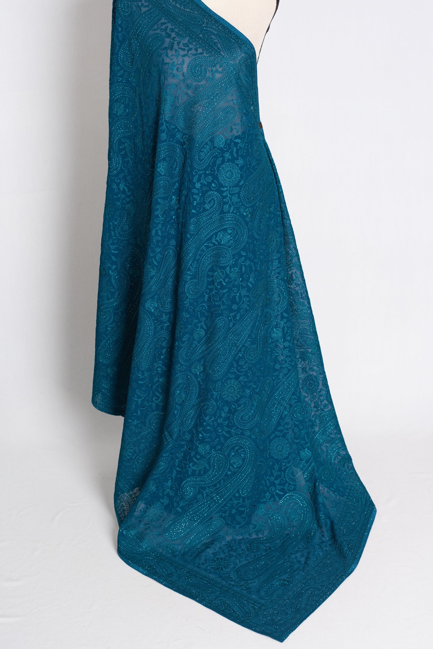 Neelakshi - Blue Kashmiri Embroidered Georgette Saree image 3