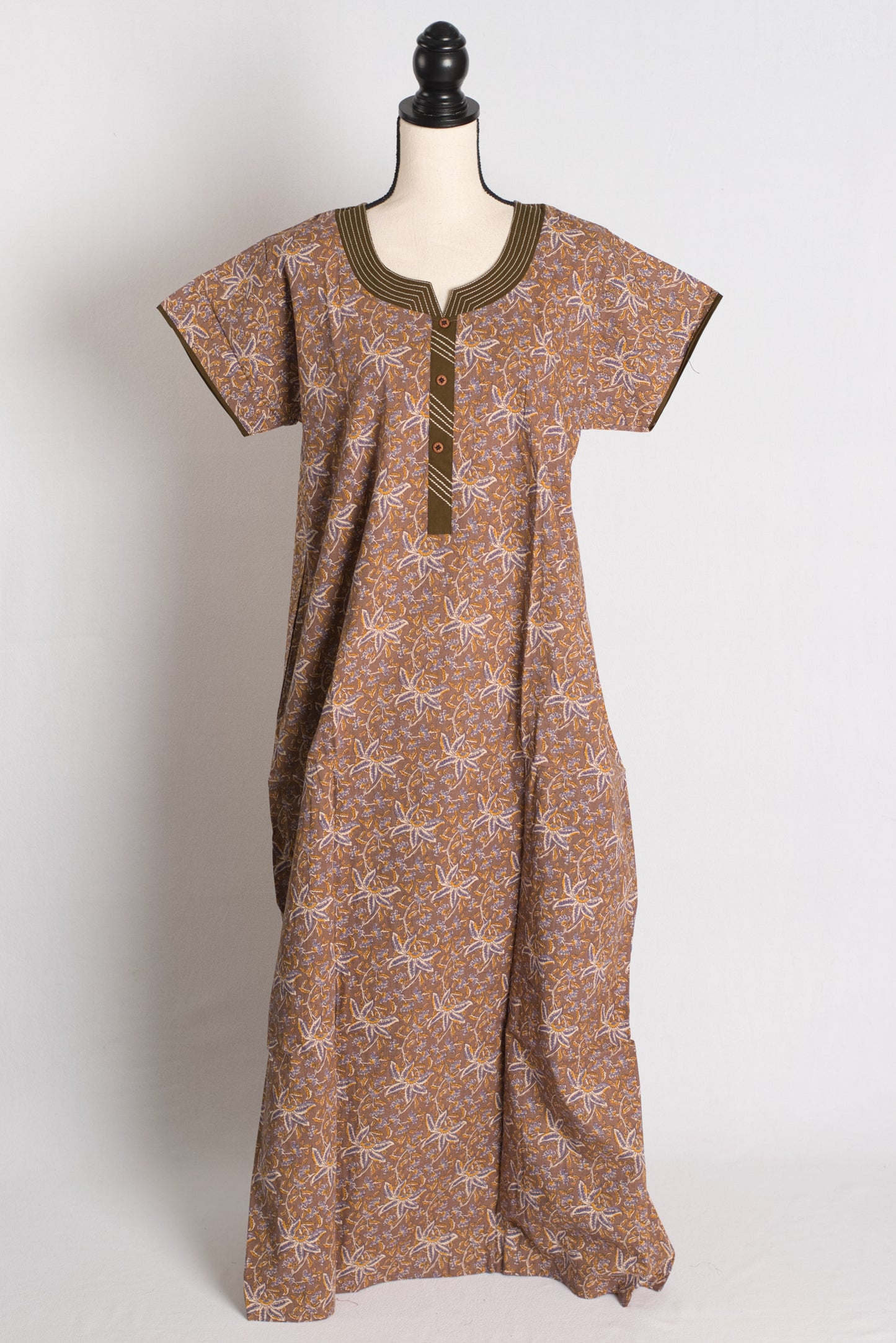 Printed Brown Pure Cotton Nightwear in Regular Size image 1