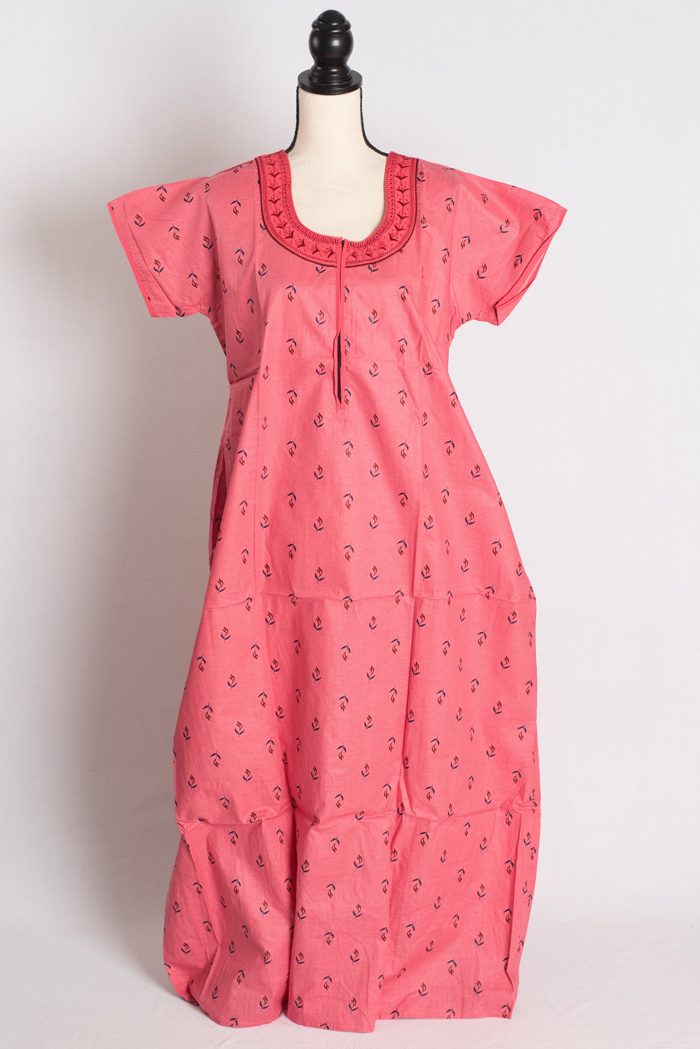 Pink Printed Pure Cotton Nightwear in Regular Size image 1