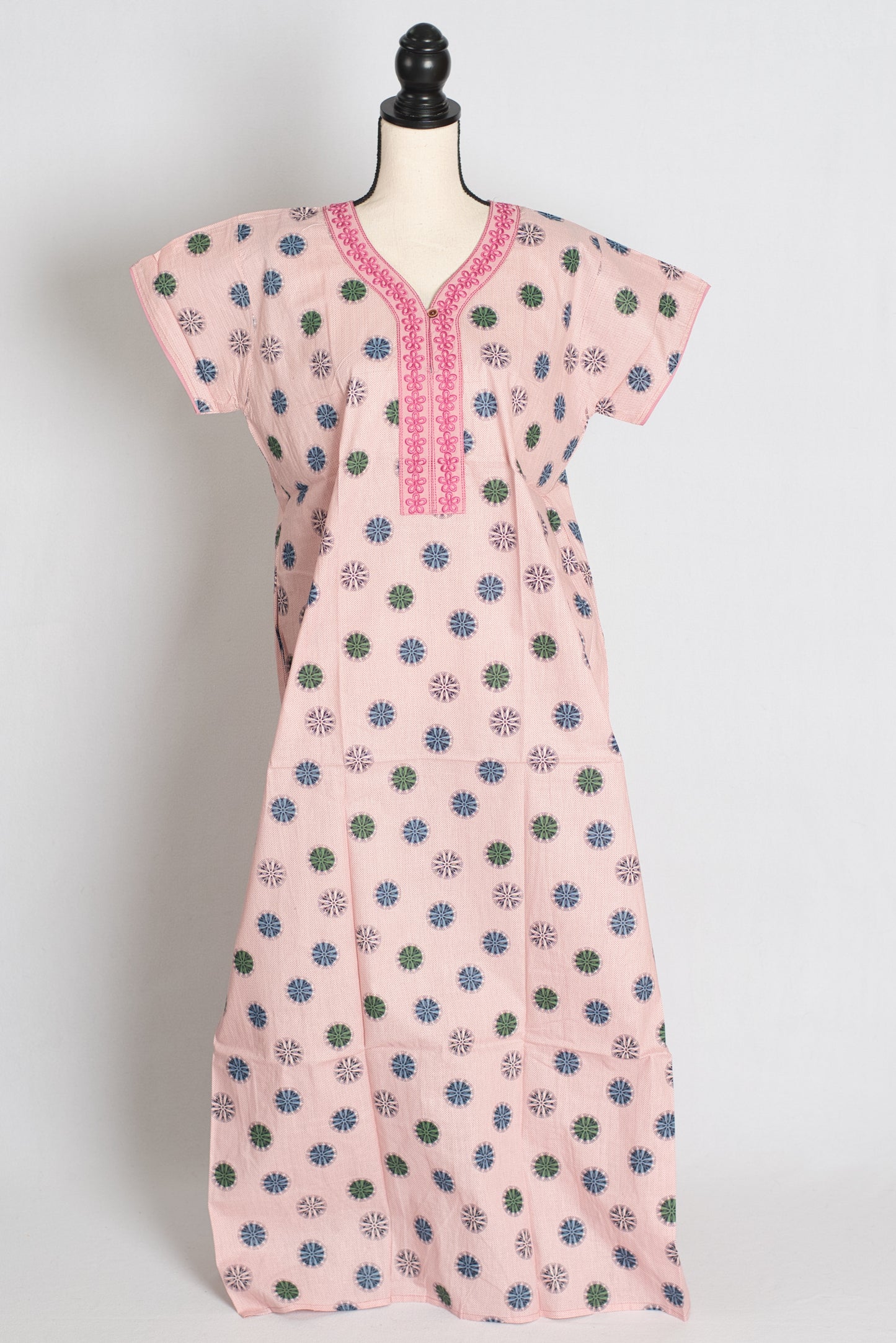 Printed Pink Pure Cotton Nightwear in Regular Size image 1