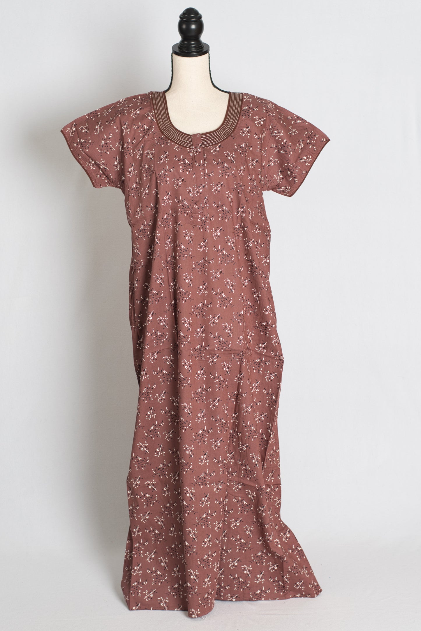 Printed Brown Pure Cotton Nightwear in Regular Size image 1