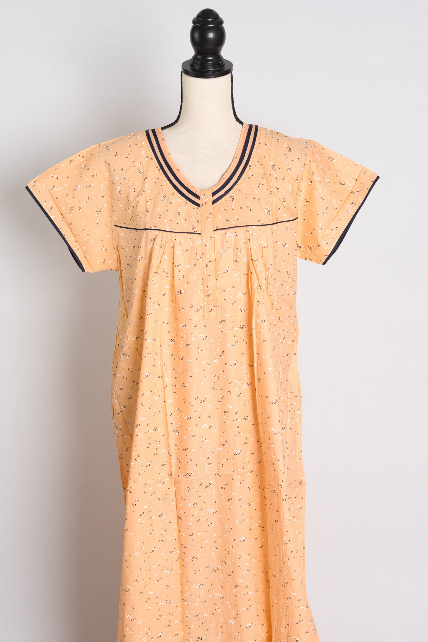 Printed Peach Cotton Nightwear in Regular Size.