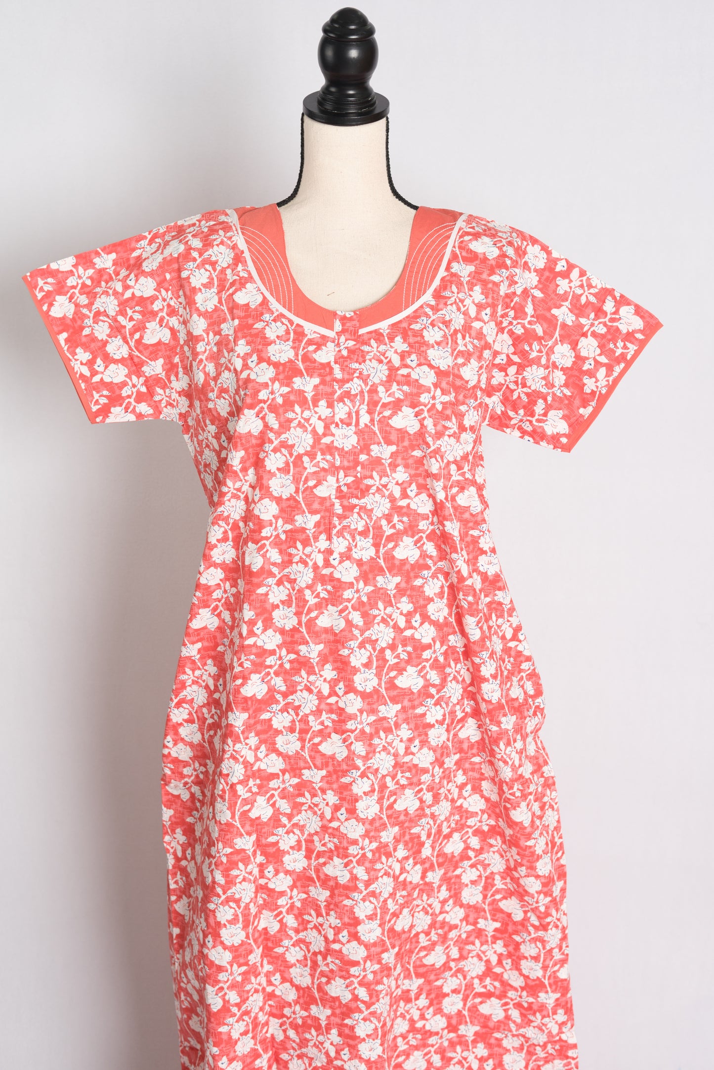 Printed Peach Cotton Nightwear in Regular Size.