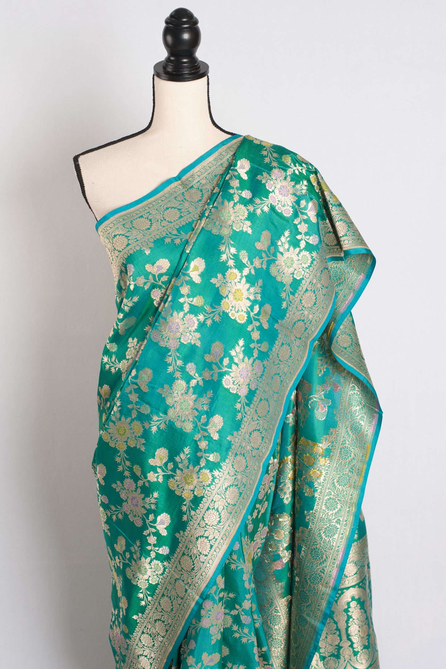 Premium Quality Minakari Banarasi Saree with 40 Size Stitched Blouse.