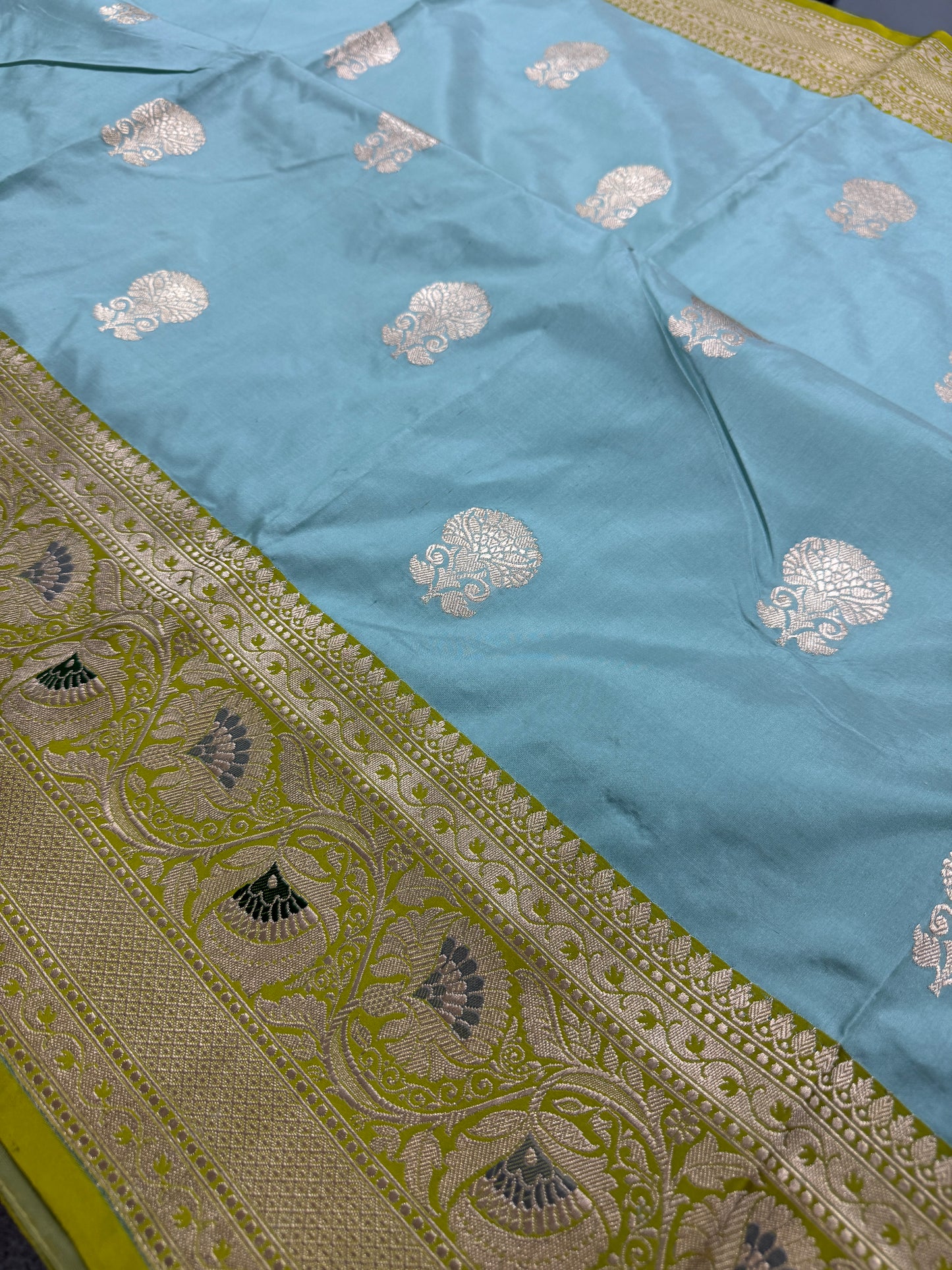 Minakari Banarasi Silk Saree with 40 Size Stitched Blouse - Indian Wedding Silk