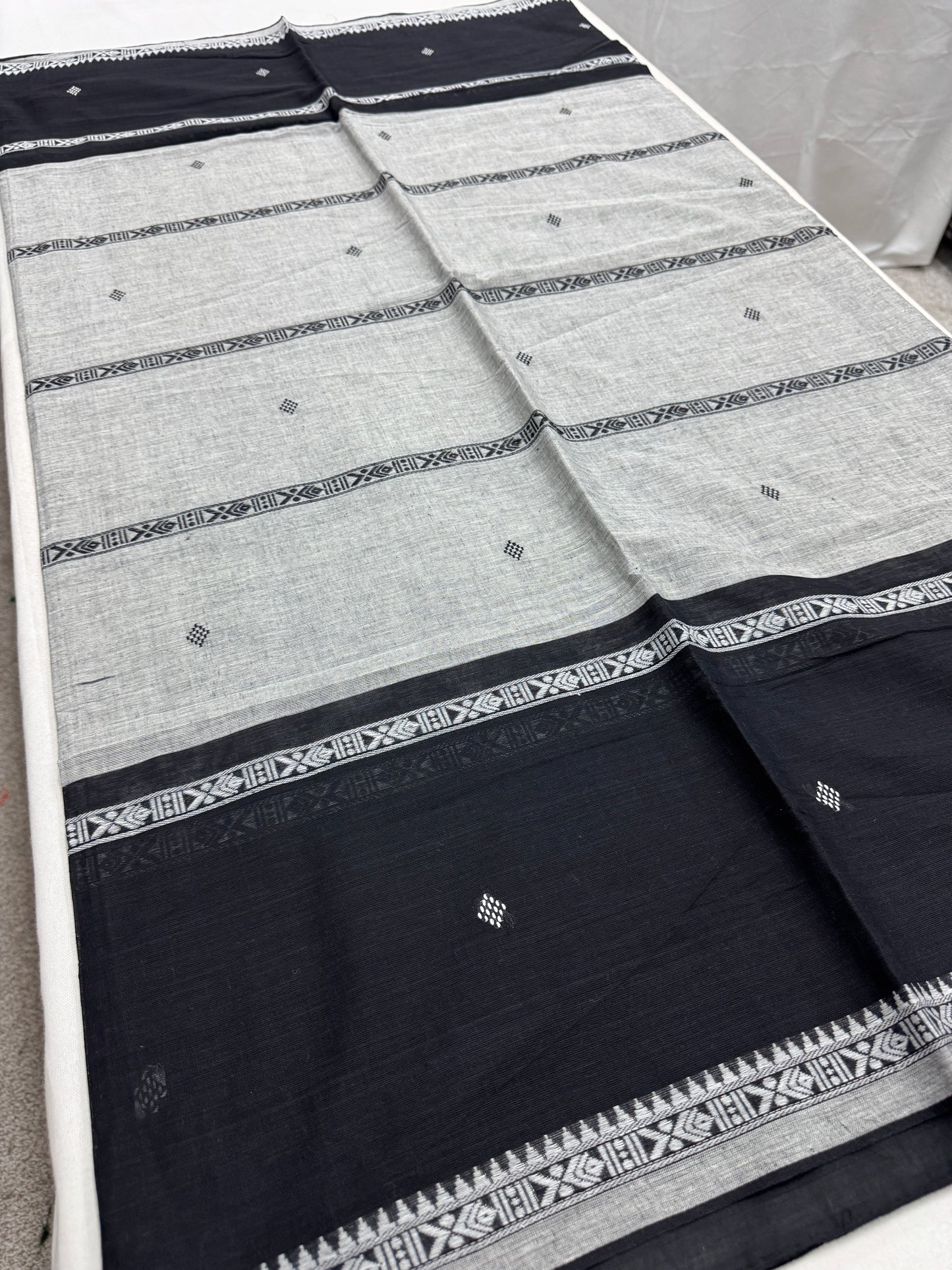 Dhumra : Dhaniakhali Bengali Soft Cotton Saree with Wide Border image 1