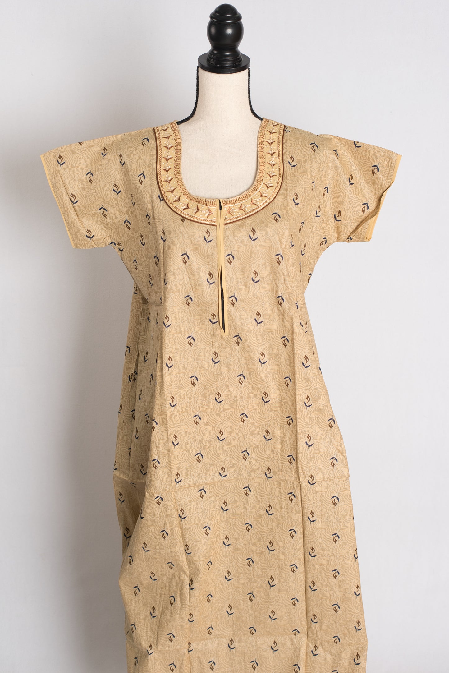 Printed Beige Pure Cotton Nightwear in Regular Size image 0