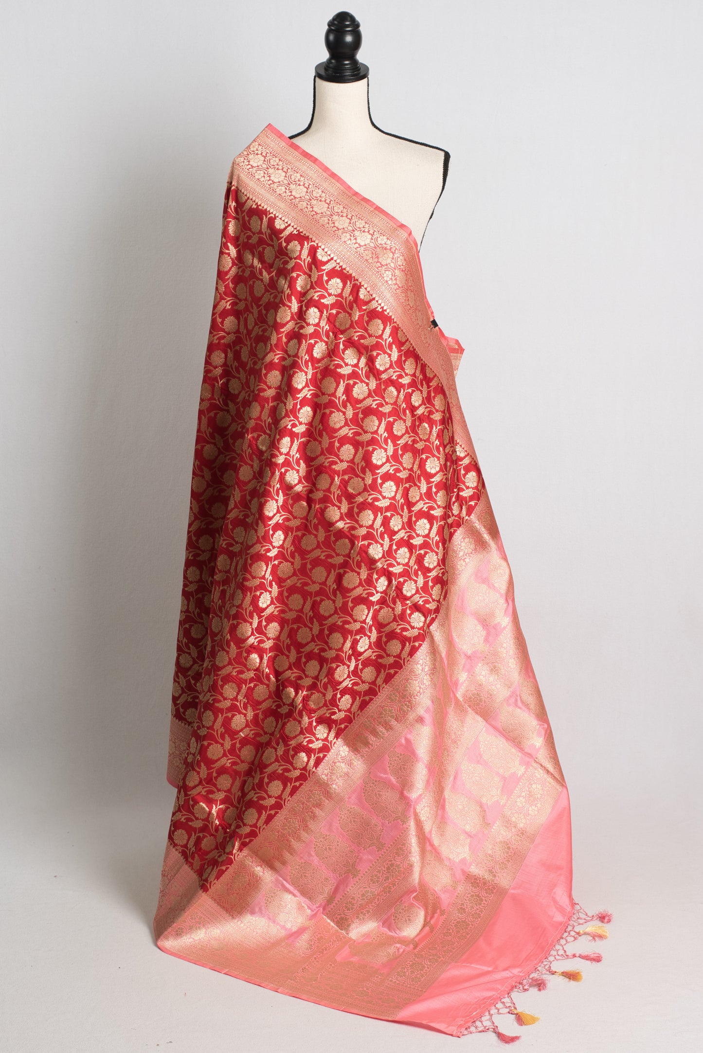 Silk Mark Certified Katan Banarasi Silk Saree with Jaal Floral Pattern