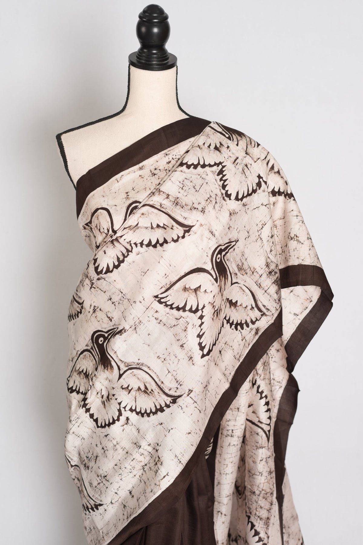White Silk saree — blouse piece