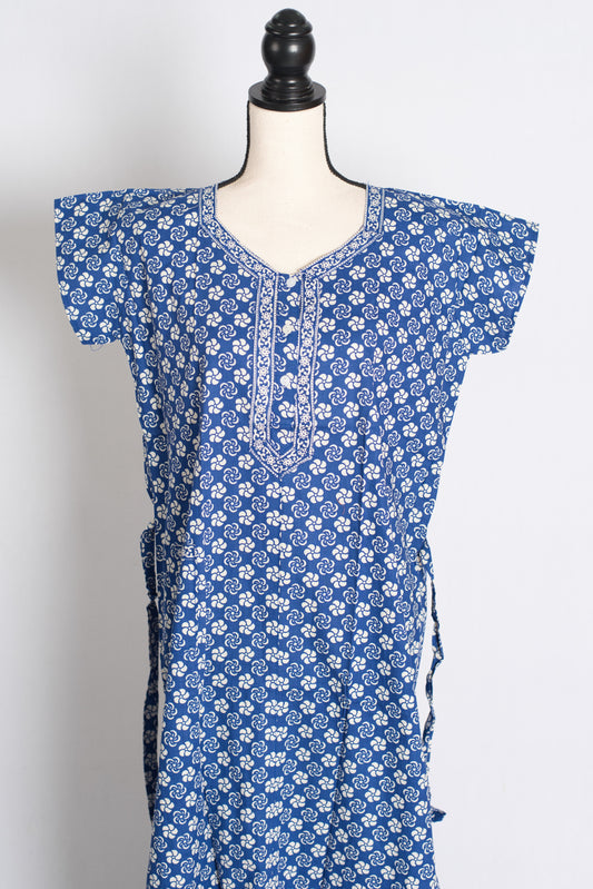 Printed Blue Pure Cotton Nightwear in Regular Size image 0
