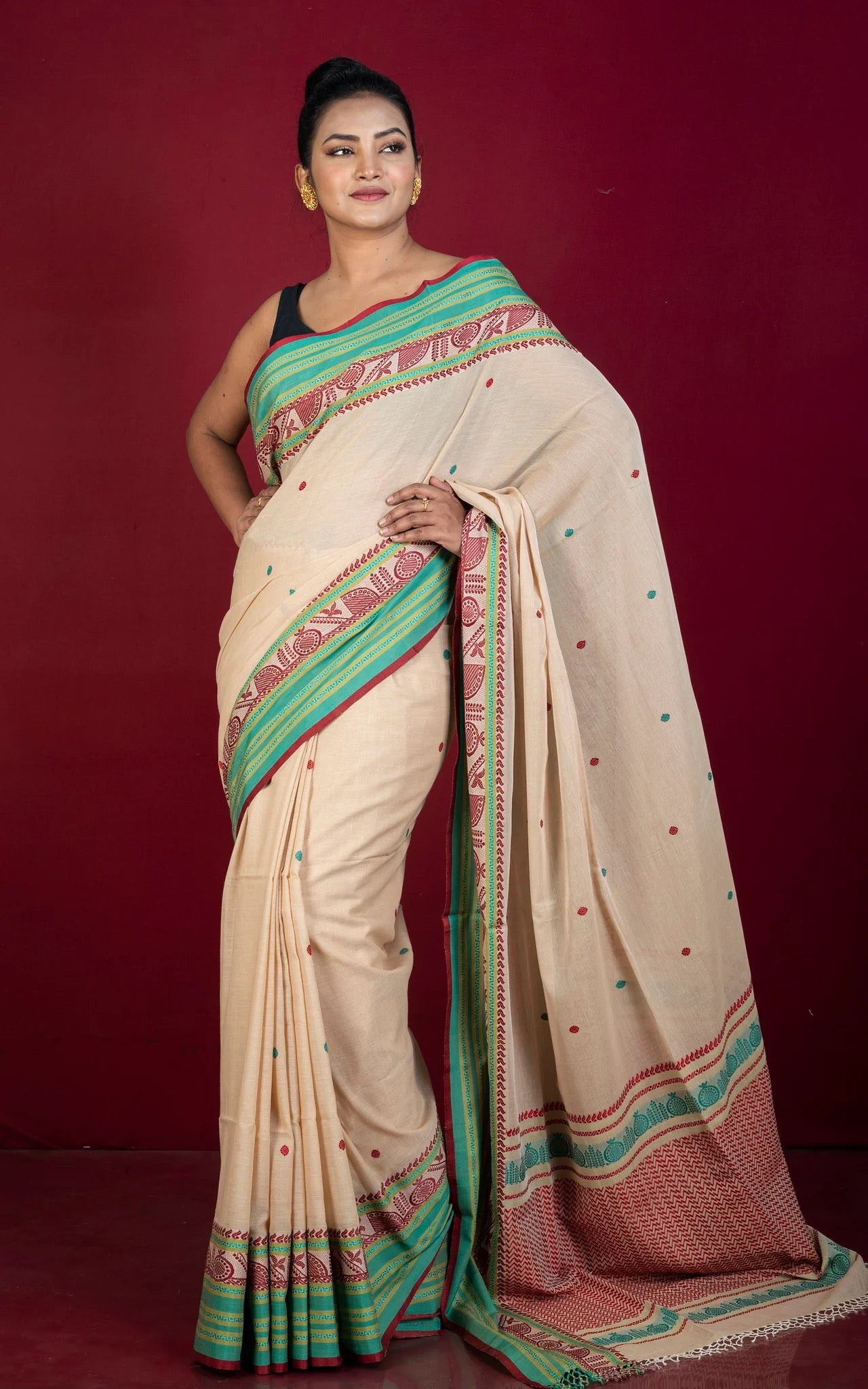 Handwoven Soft Cotton Saree - Premium Bengali Saree Collection.