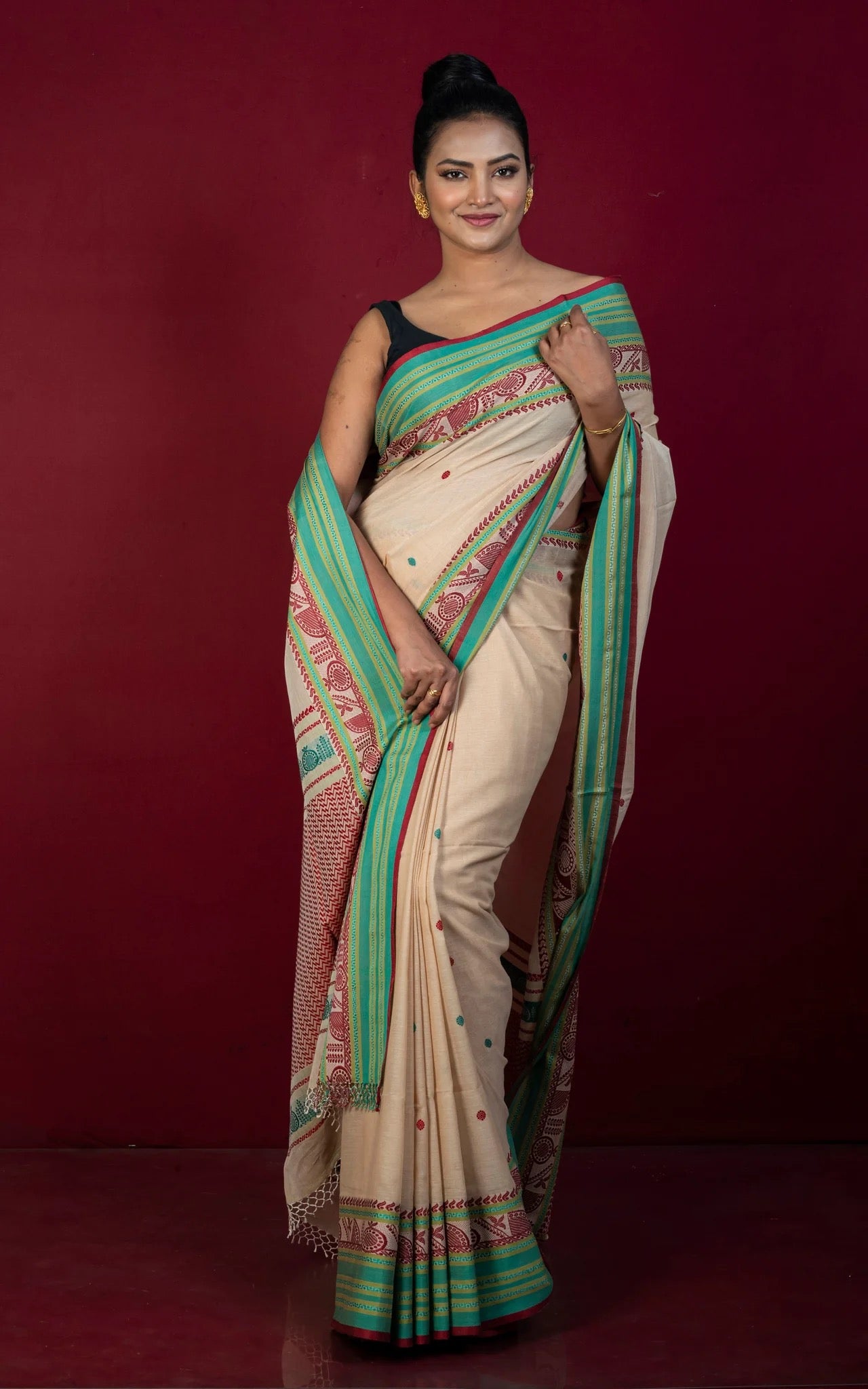 Handwoven Soft Cotton Saree - Premium Bengali Saree Collection.
