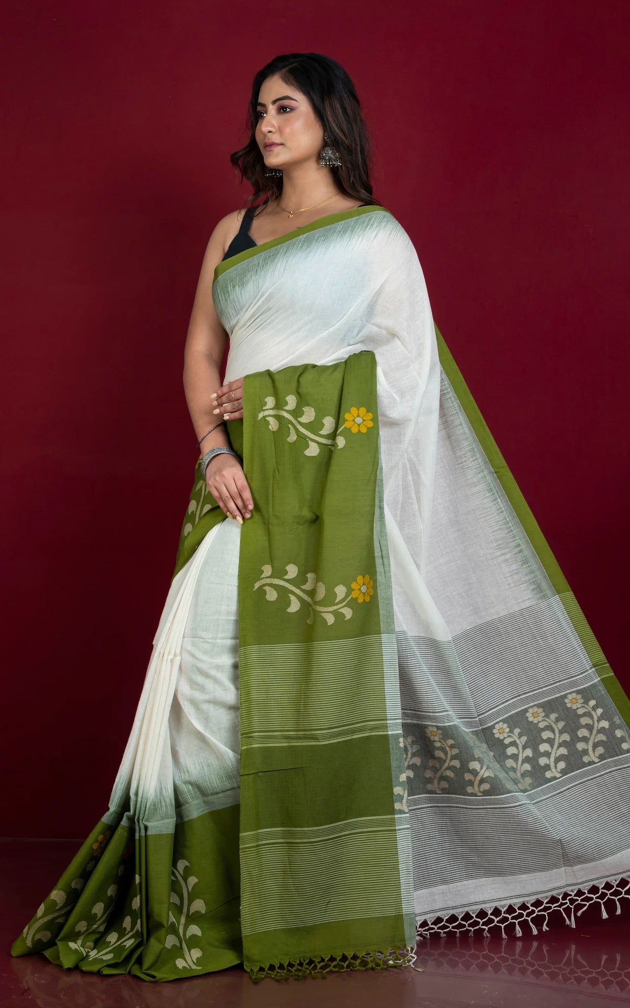 Premium Quality Soft Cotton Saree - Bengal Saree Collection.