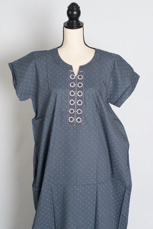 Printed Grey Pure Cotton Nightwear in Regular Size image 0