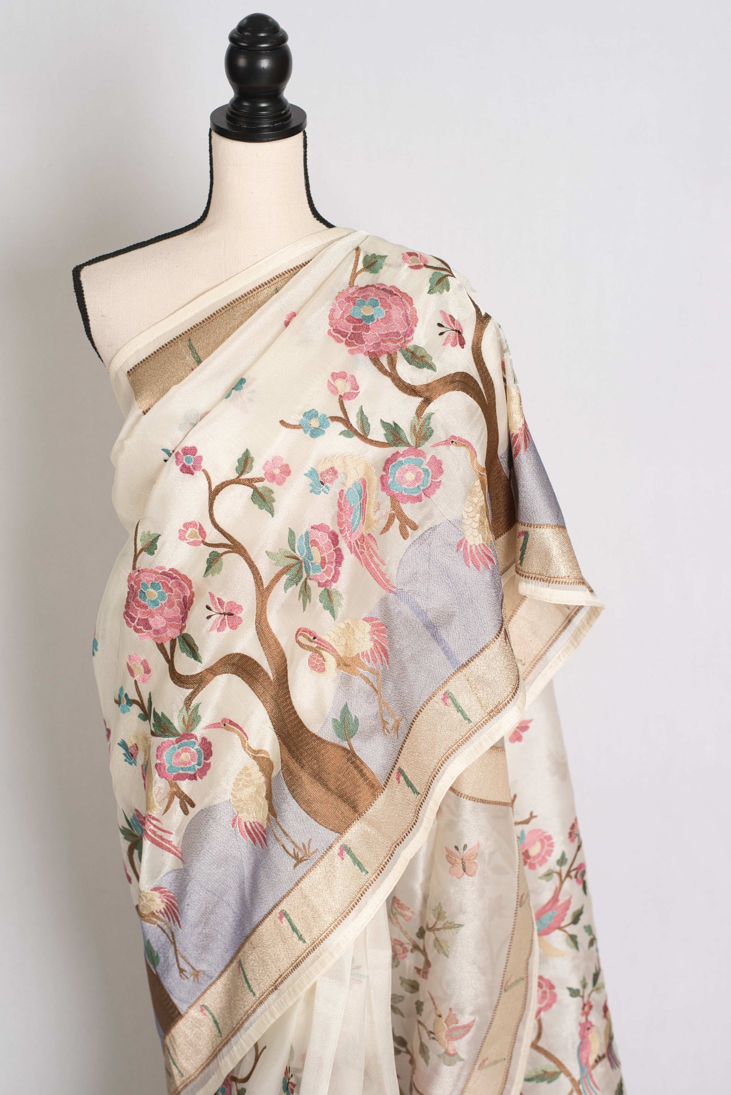 Sandhya : Embroidered Organza Designer Saree with 36 Size Blouse