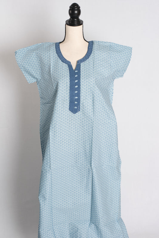 Printed Blue Pure Cotton Nightwear in Regular Size image 0