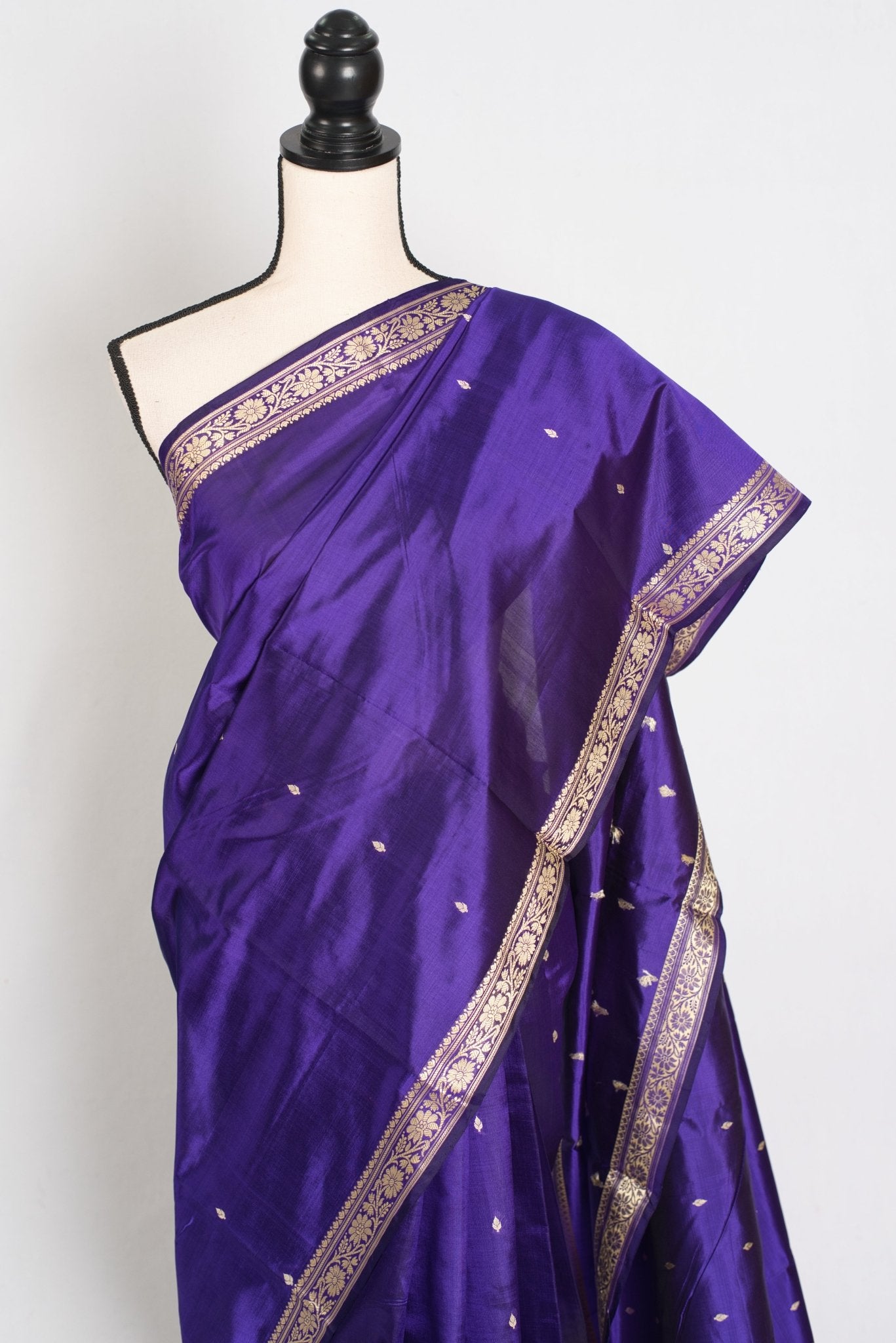 Urmi : Certified Silk Banarasi Saree with Resham Work in Purple - Saree Mandi