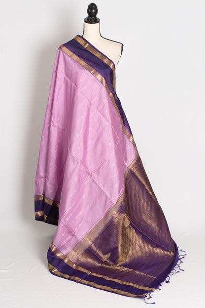 Brinda : Lavender and Purple Silk Mark Certified Kanchipuram Silk Saree image 1