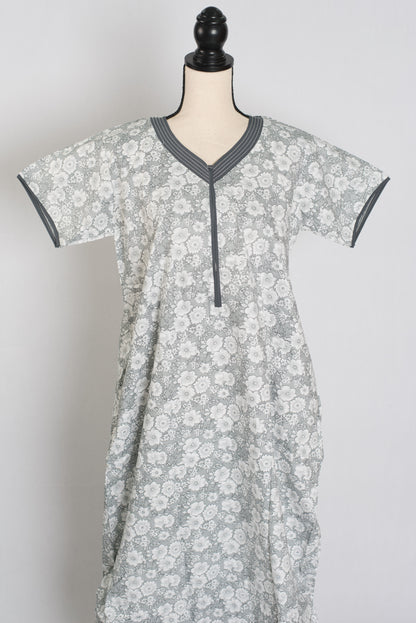 Printed Gray Pure Cotton Nightwear in Regular Size image 0