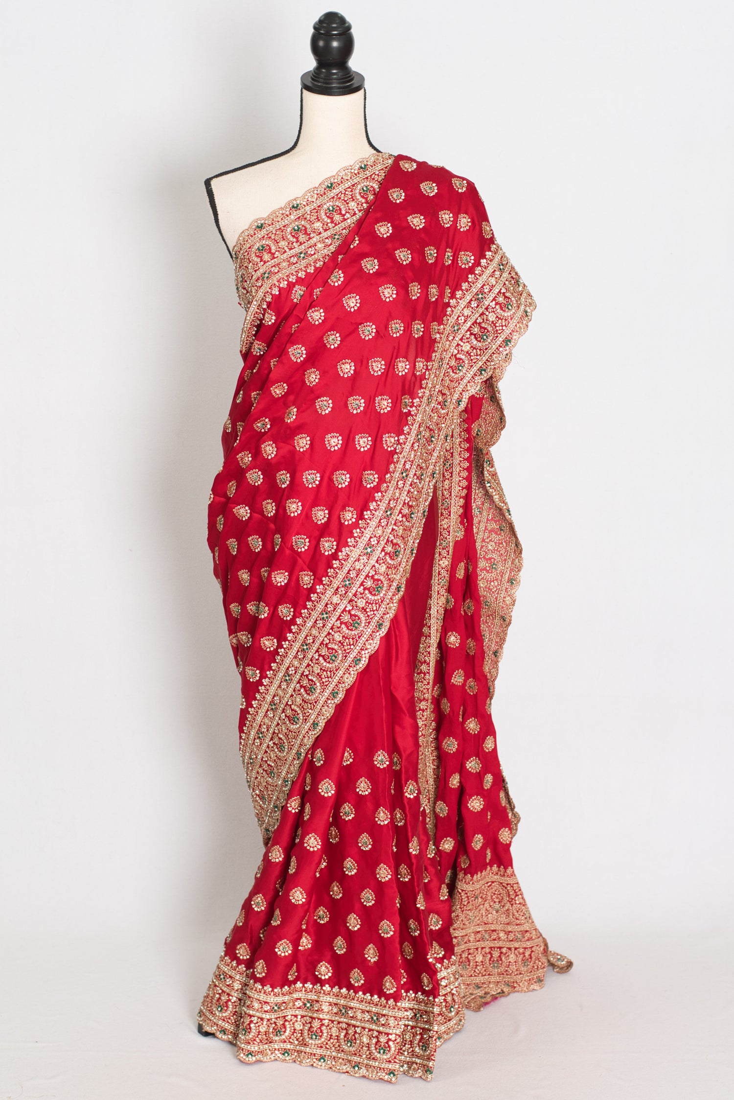 Reshma | Rosy Pink Designer Satin Saree | Royal Bridal & Festive Wear image 0