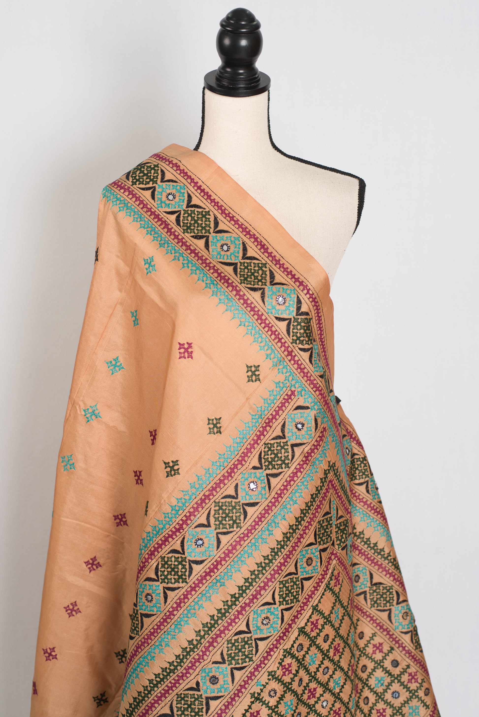 Ruuh: Silk Mark Certified Hand Embroidery Kutch Work Silk Saree image 4