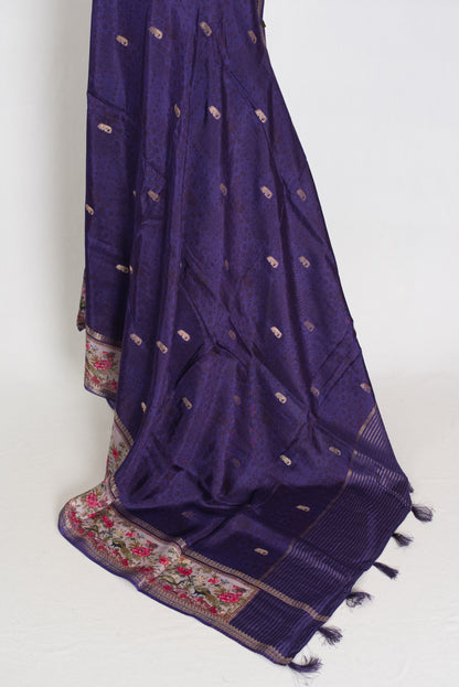 Fiza | Deep Purple Dola Silk Banarasi Saree | Lightweight Luxury image 4