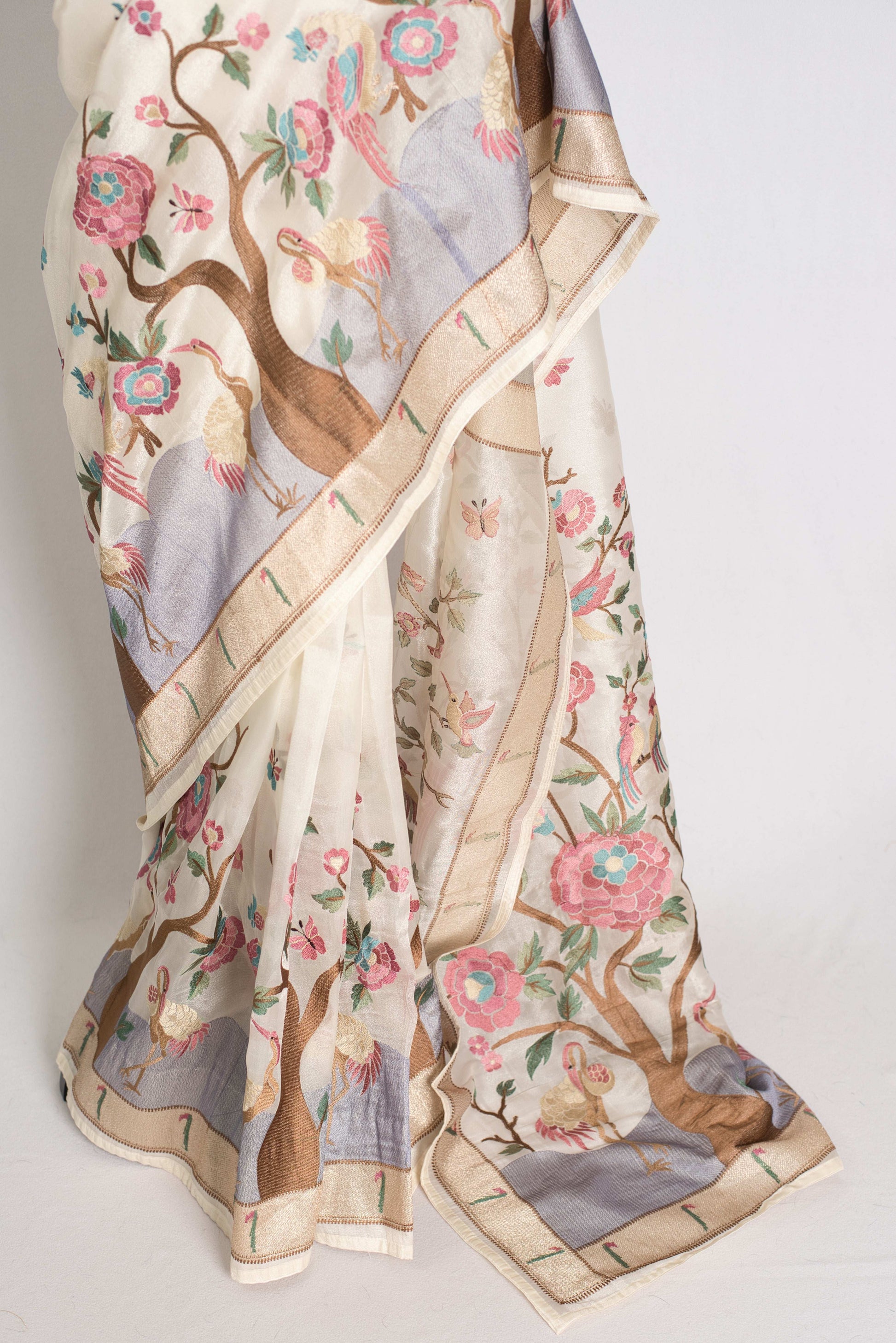 Sandhya : Embroidered Organza Designer Saree with 36 Size Blouse