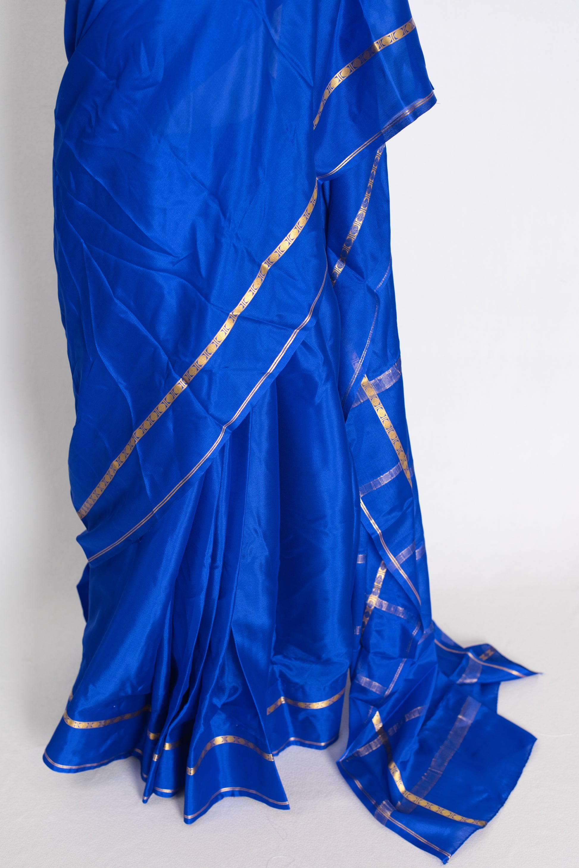 Mythili Royal Blue Pure Mysore Crepe Silk Saree – Silk Mark Certified image 5