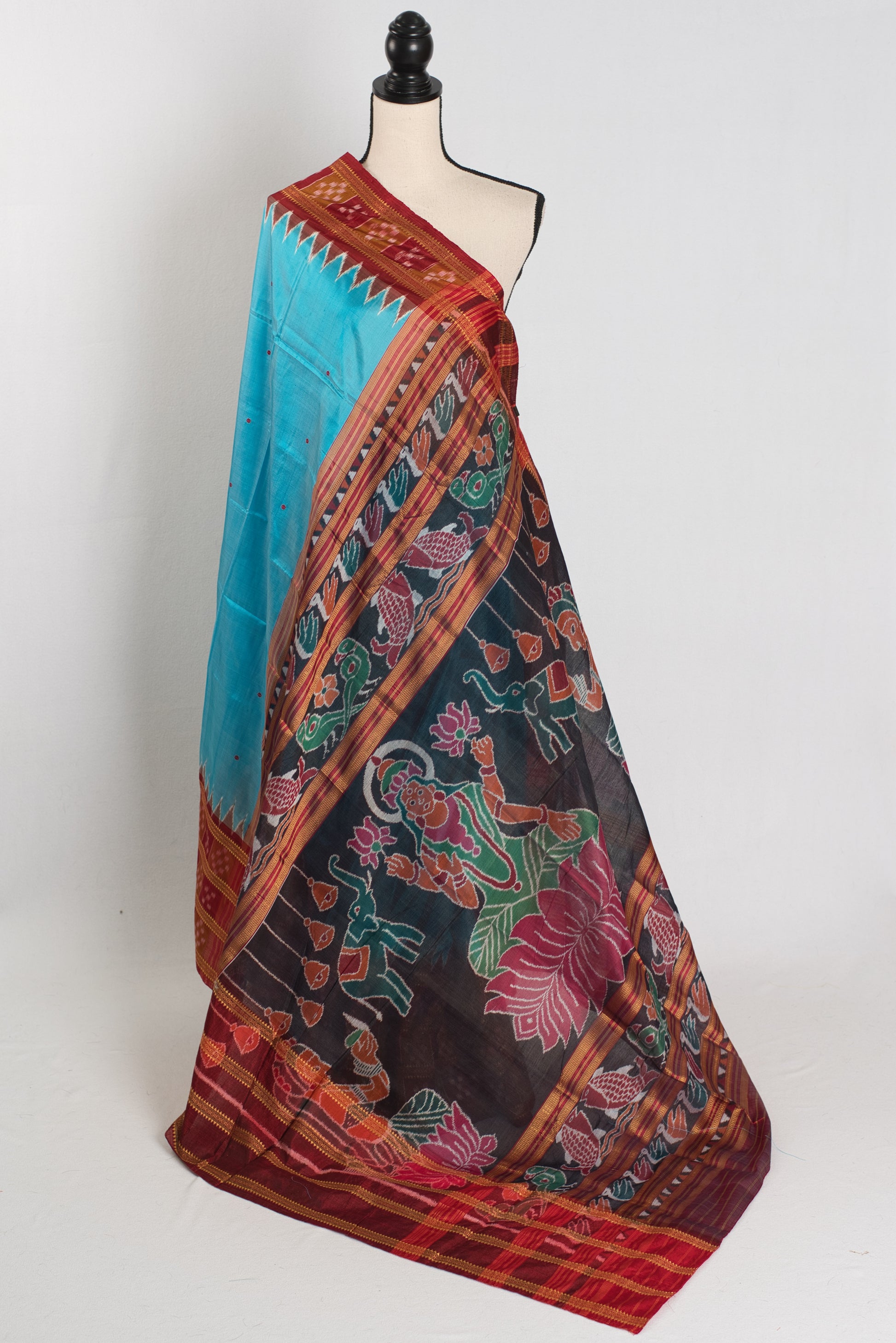 Kanya : Certified Silk Sambalpuri Saree with Triple Diamond Pasapalli Borders image 1