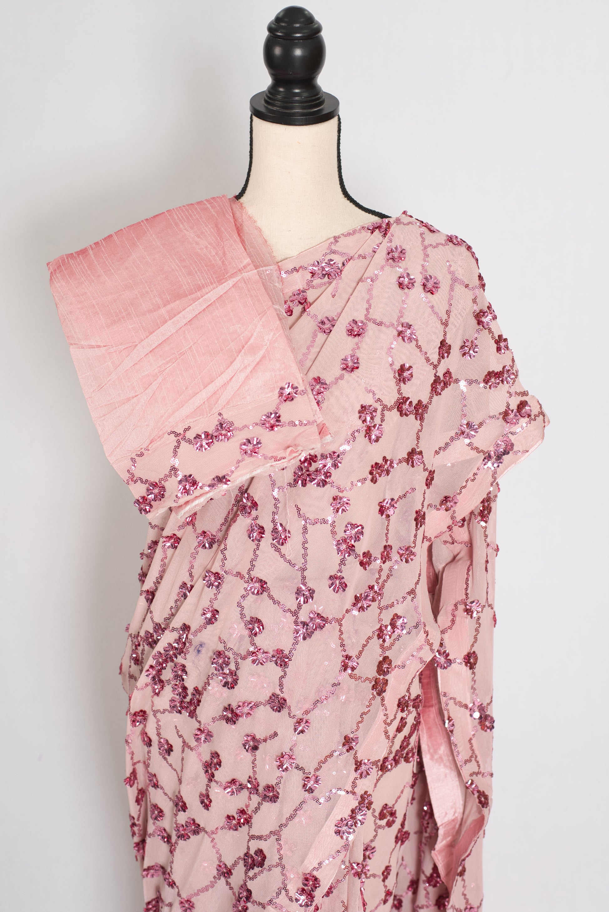 Jasmine | Pastel Pink Soft Net Saree | Trending Bollywood Partywear image 2
