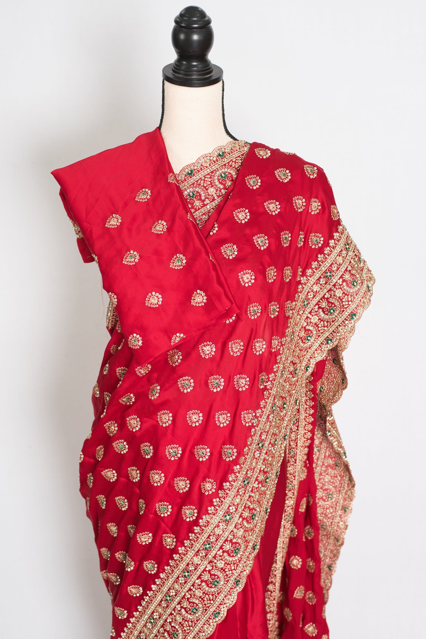 Reshma | Rosy Pink Designer Satin Saree | Royal Bridal & Festive Wear image 2