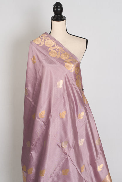Nina | Lavender Purple & Gold Silk Mark Certified Katan Banarasi Silk Saree image 4