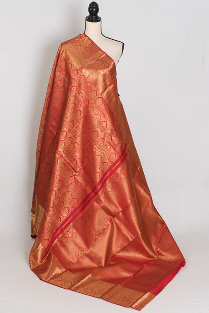 Hema : Red & Gold Bridal Kanjivaram Brocade Silk Saree (Silk Mark Certified) image 1