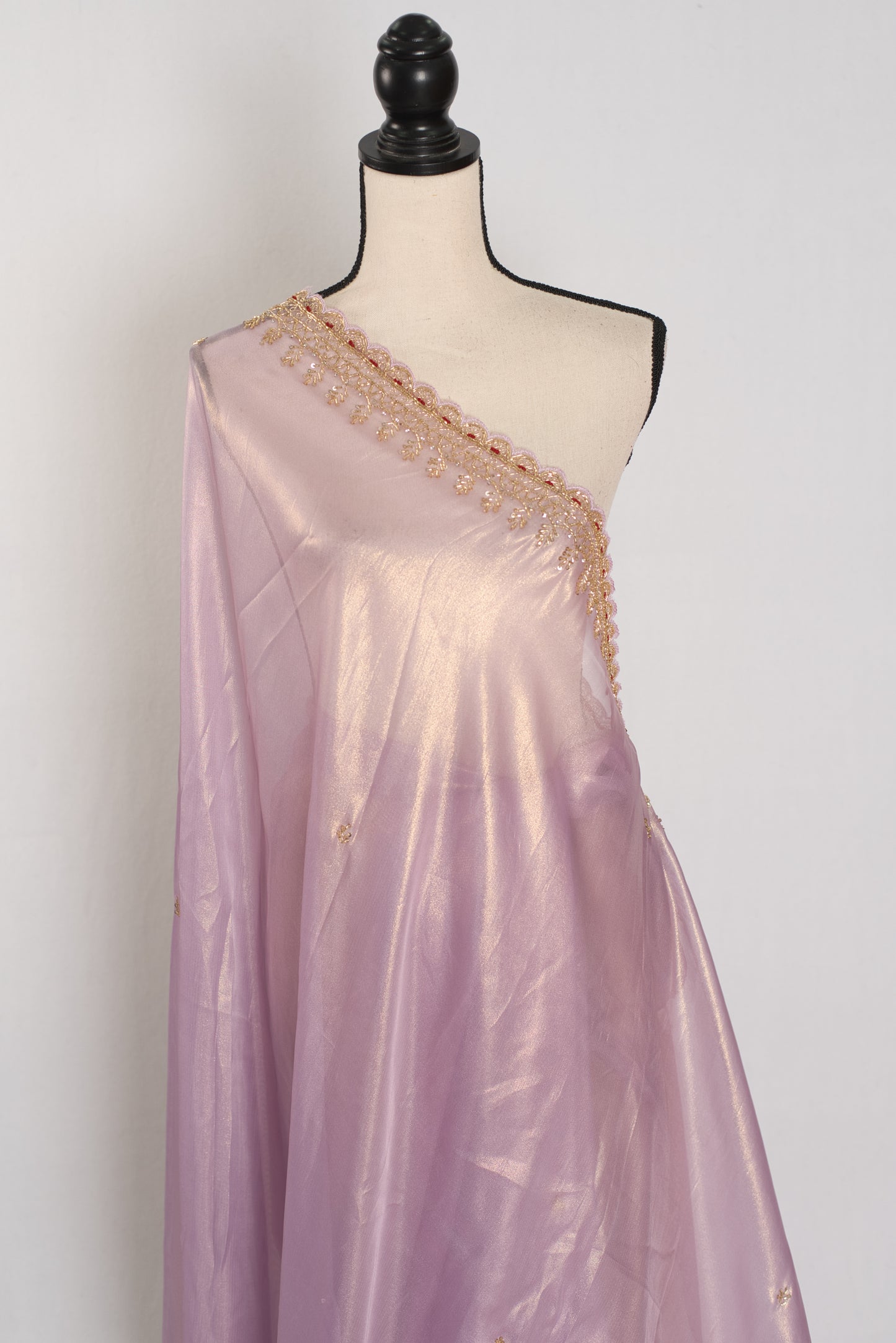 Mahi: Lavender Tissue Designer Saree | Bollywood Style Indian Partywear Saree image 4