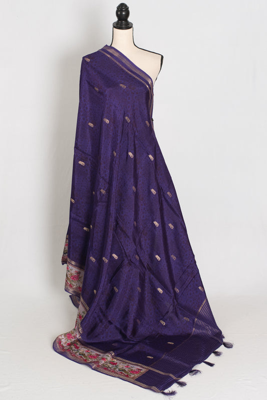 Fiza | Deep Purple Dola Silk Banarasi Saree | Lightweight Luxury image 2