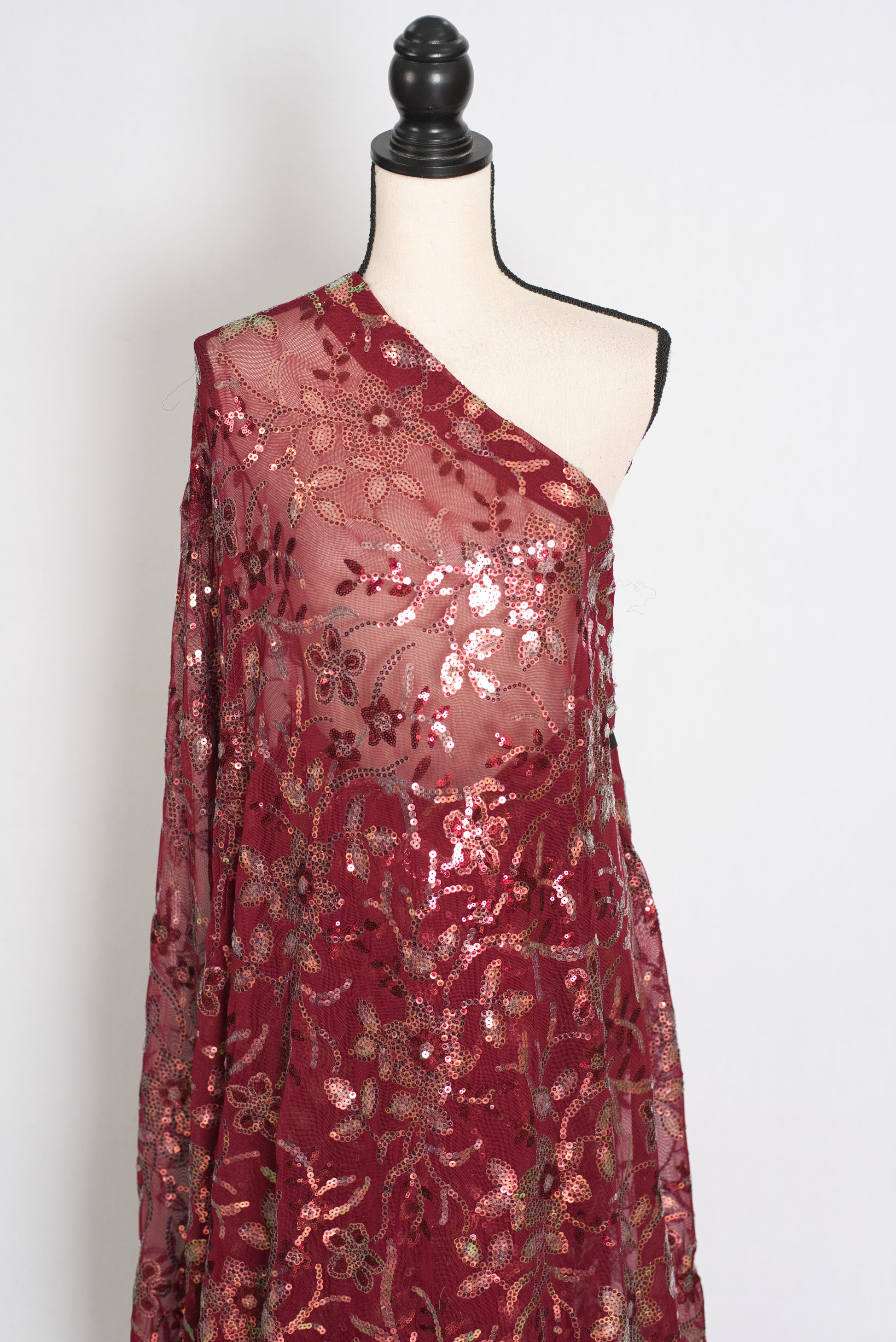 Preeti | Brownish Maroon Sequin Saree | Luxury Partywear & Graduation Collection image 4