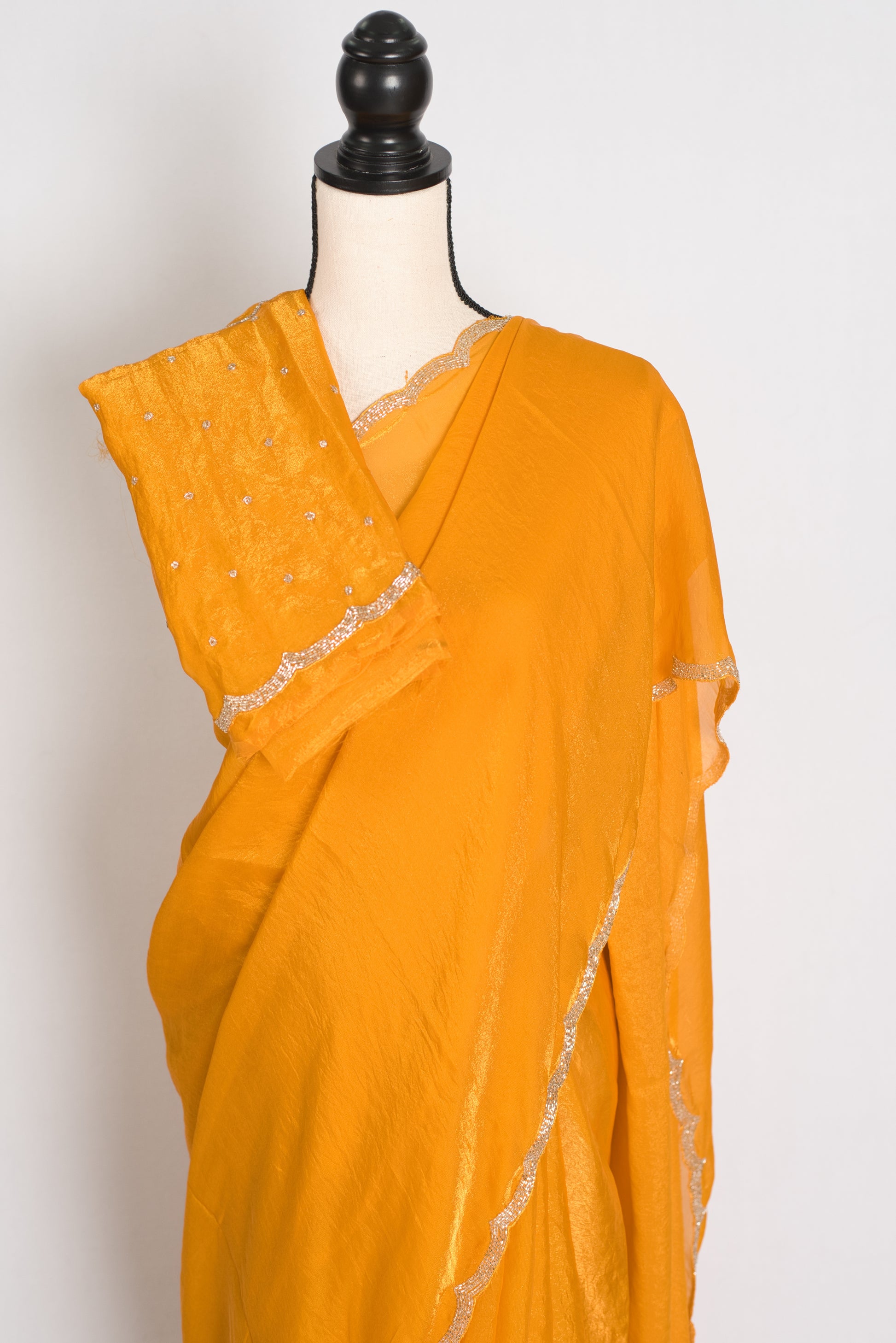 Hema : Yellow Soft Tissue Designer Party Wear Saree image 2