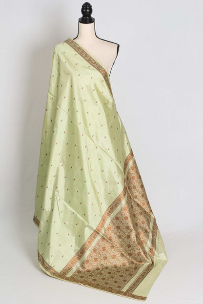 Snigdha : Certified Silk Banarasi Saree with Resham Work in Sea Green image 1