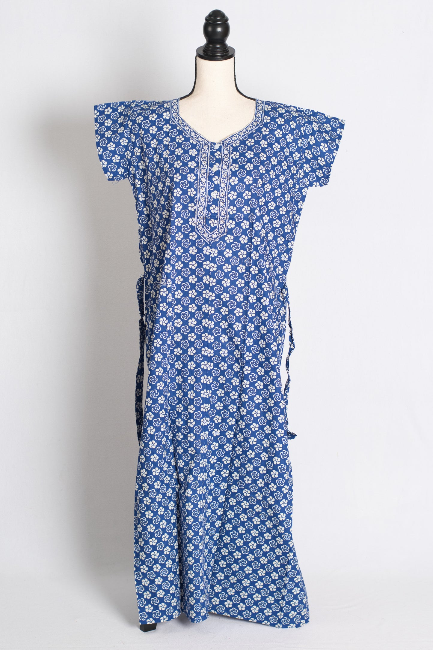 Printed Blue Pure Cotton Nightwear in Regular Size image 1