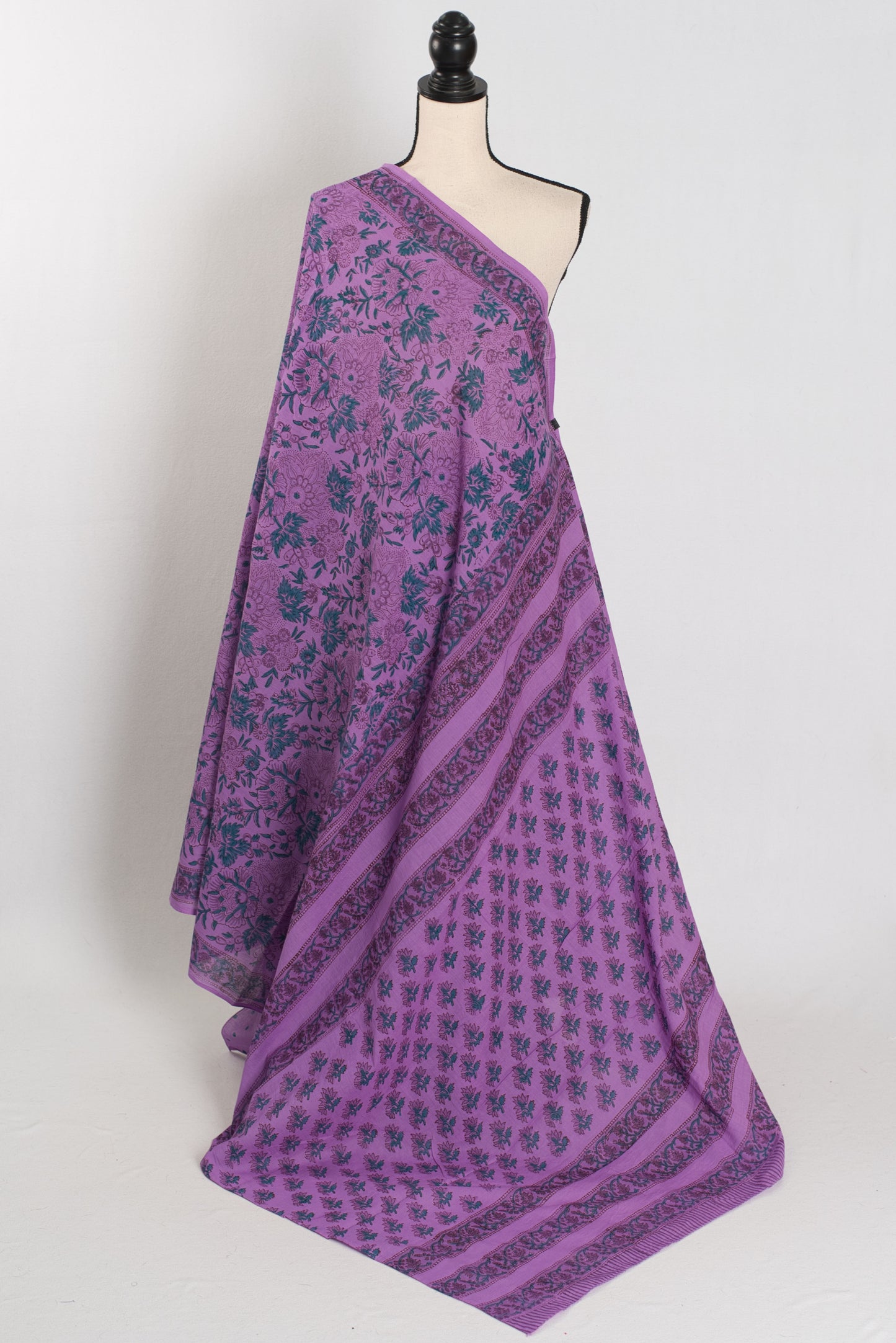 Archana: Mauve Kalamkari Printed Mulmul Cotton Saree | Elegant Ethnic Wear image 1