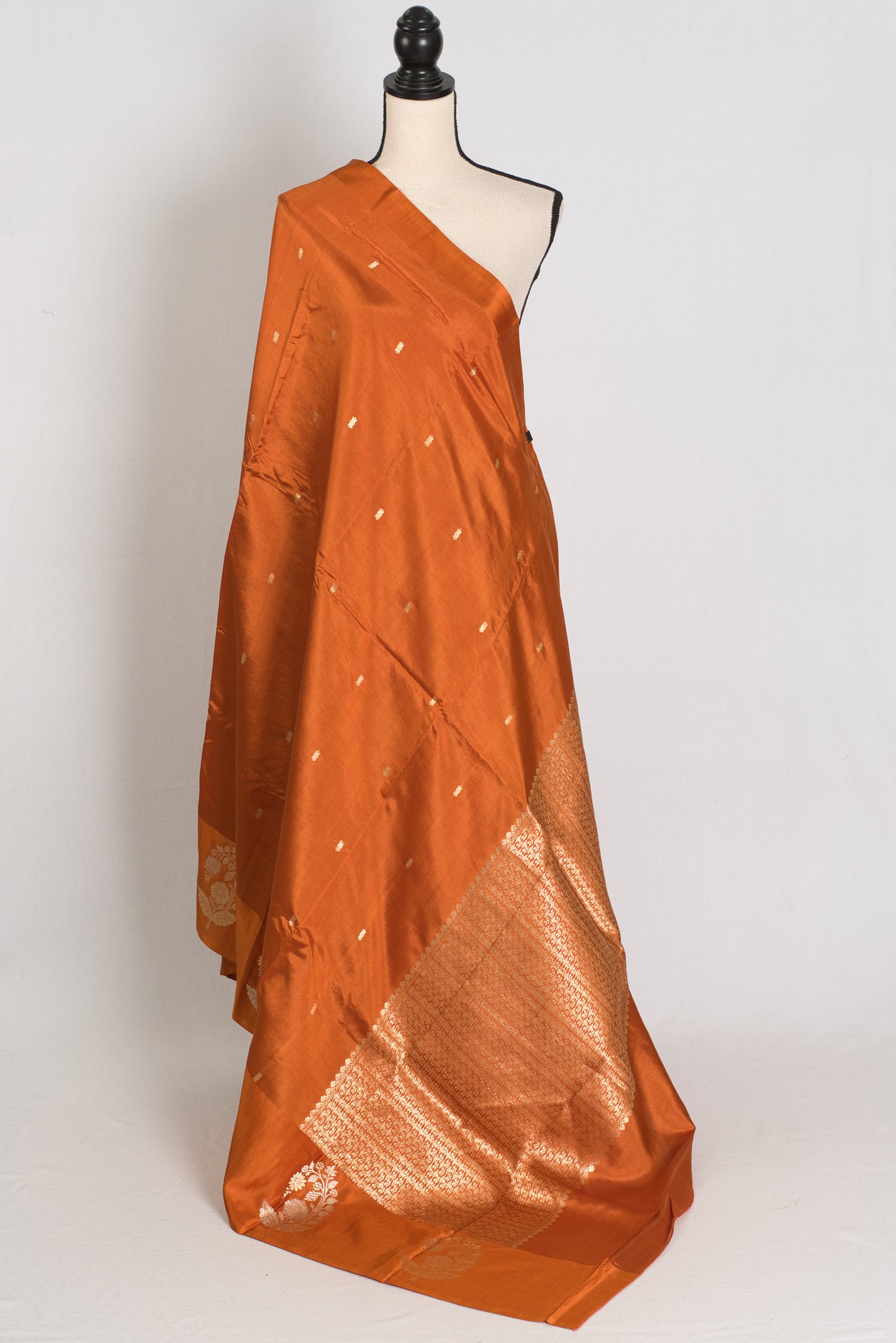 Ragini | Rust Brown & Gold Silk Mark Certified Katan Banarasi Silk Saree image 1