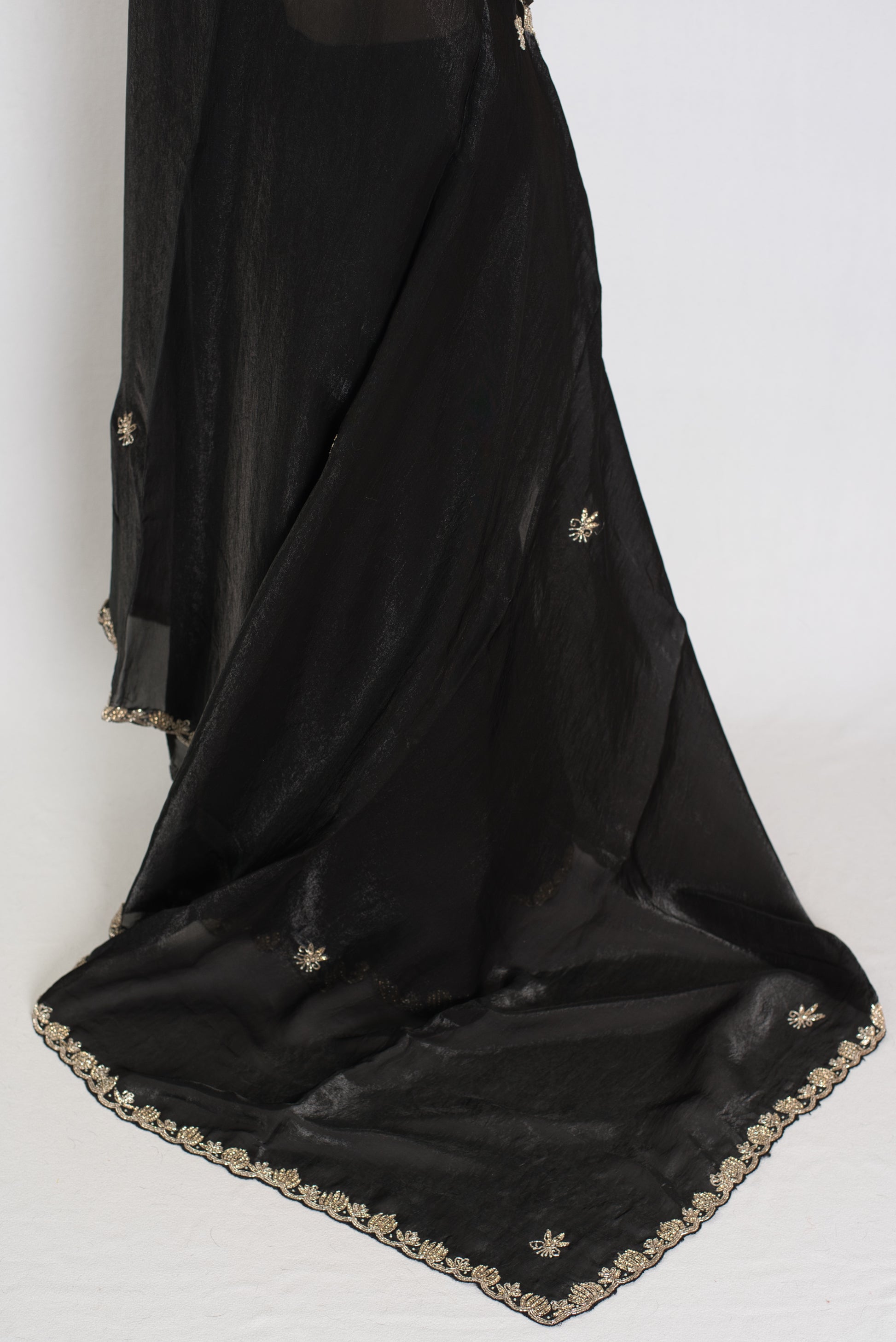 Gauri | Black Designer Partywear Saree with Intricate Embroidery image 3