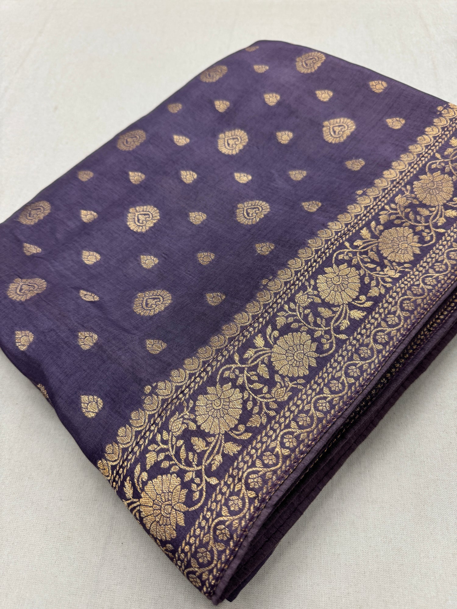 Manjari | Mauve & Gold Dola Silk Banarasi Saree | Soft & Flowy image 0