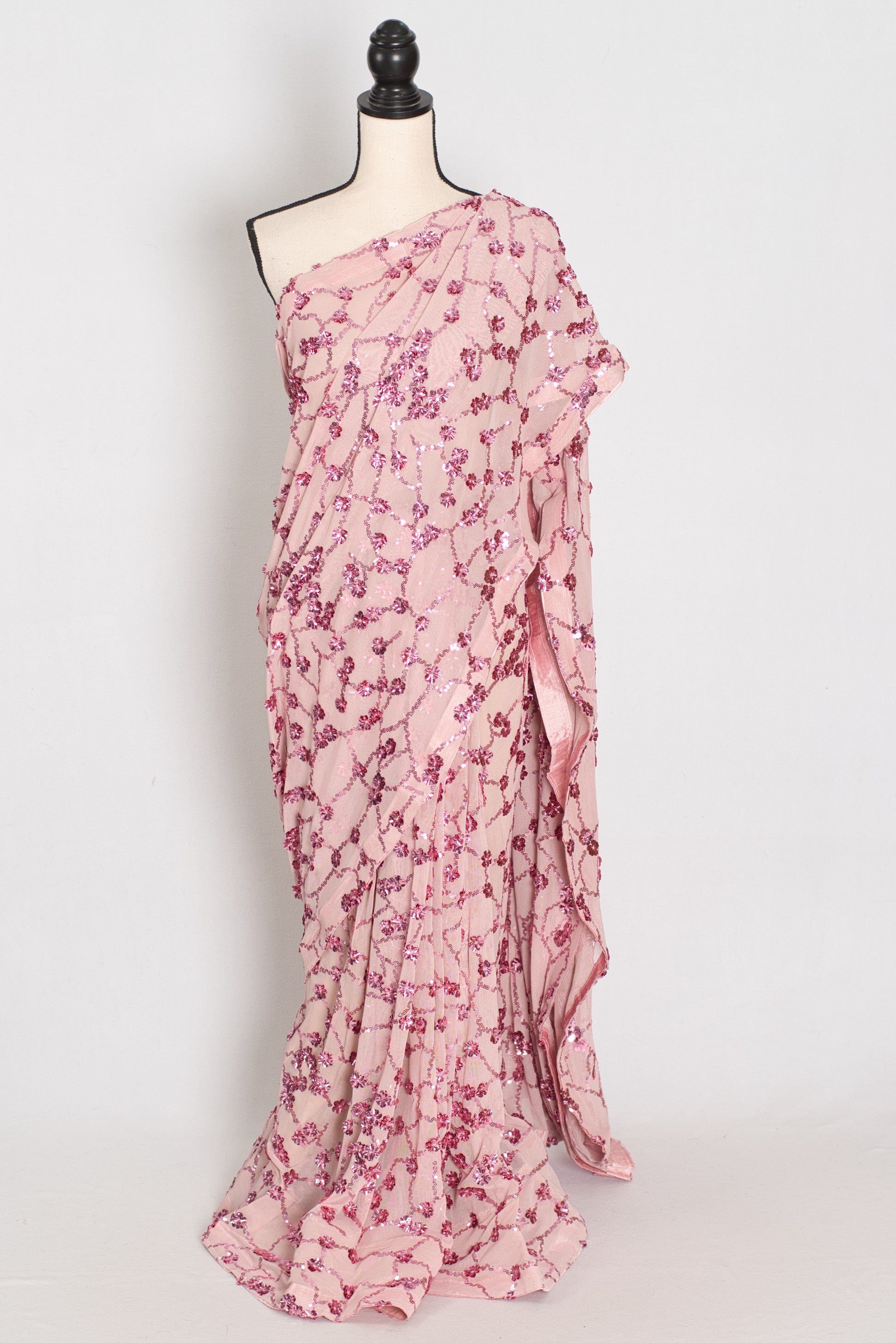 Jasmine | Pastel Pink Soft Net Saree | Trending Bollywood Partywear image 0